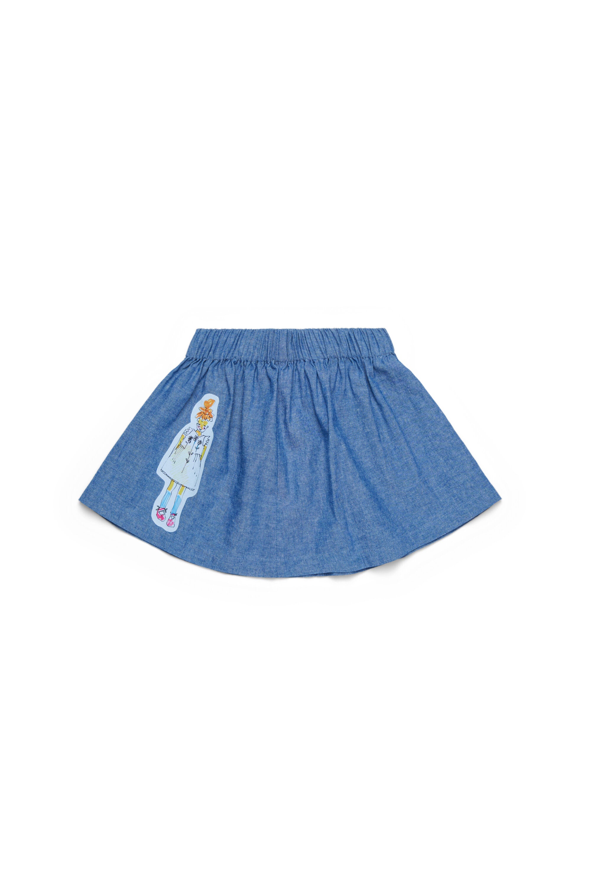 Patterned chambray skirt