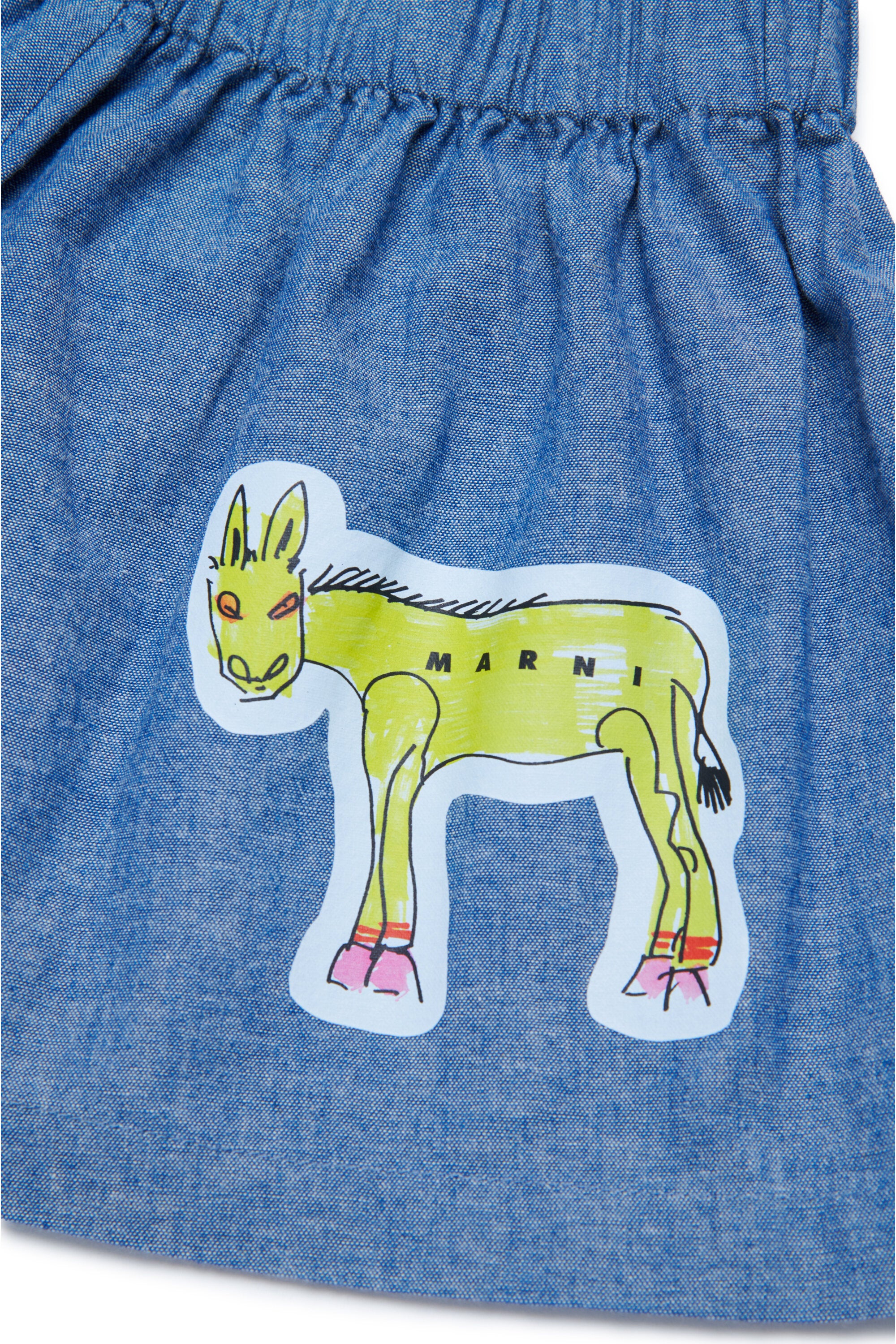 Patterned chambray skirt