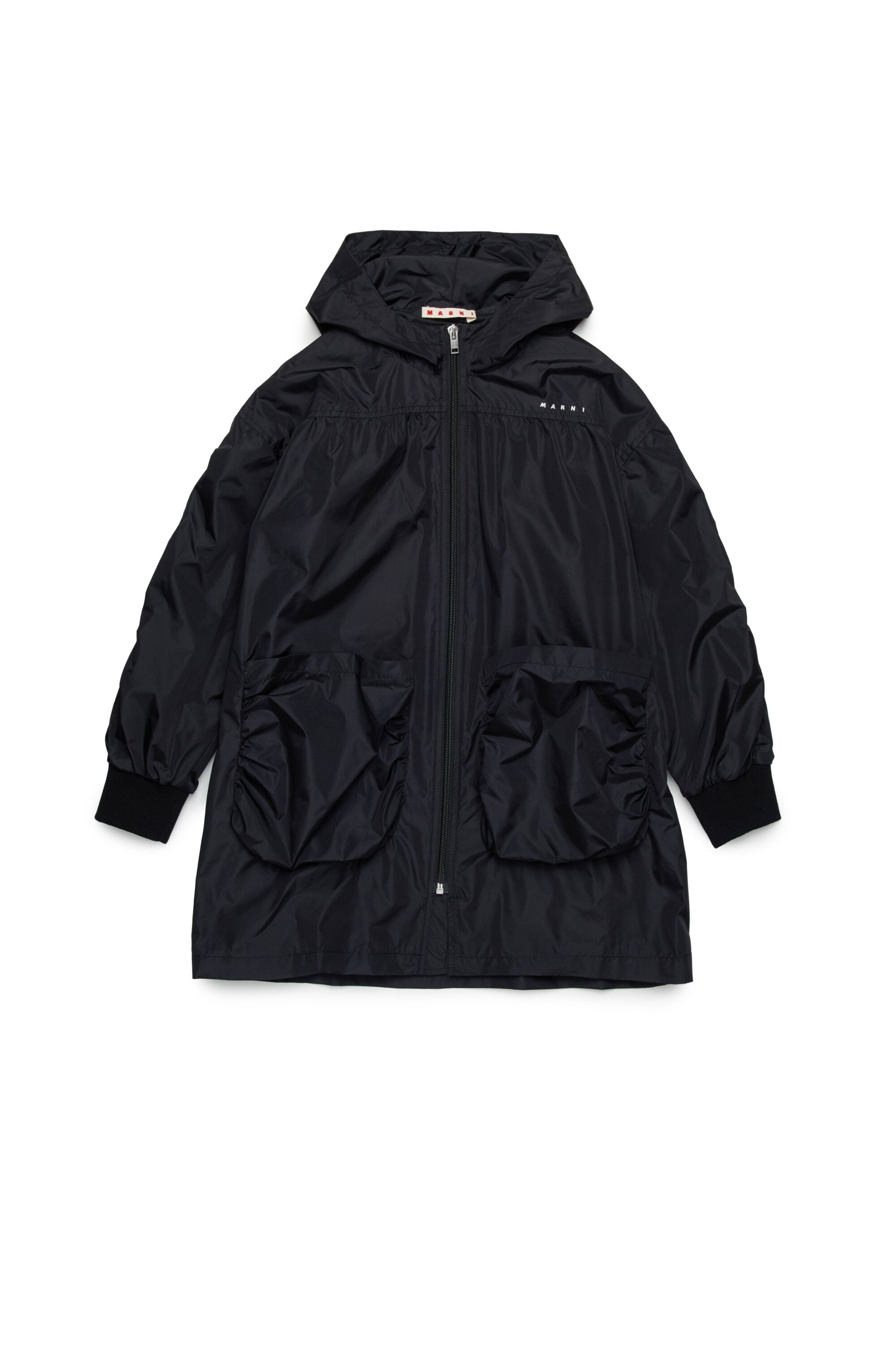 Long branded windbreaker jacket