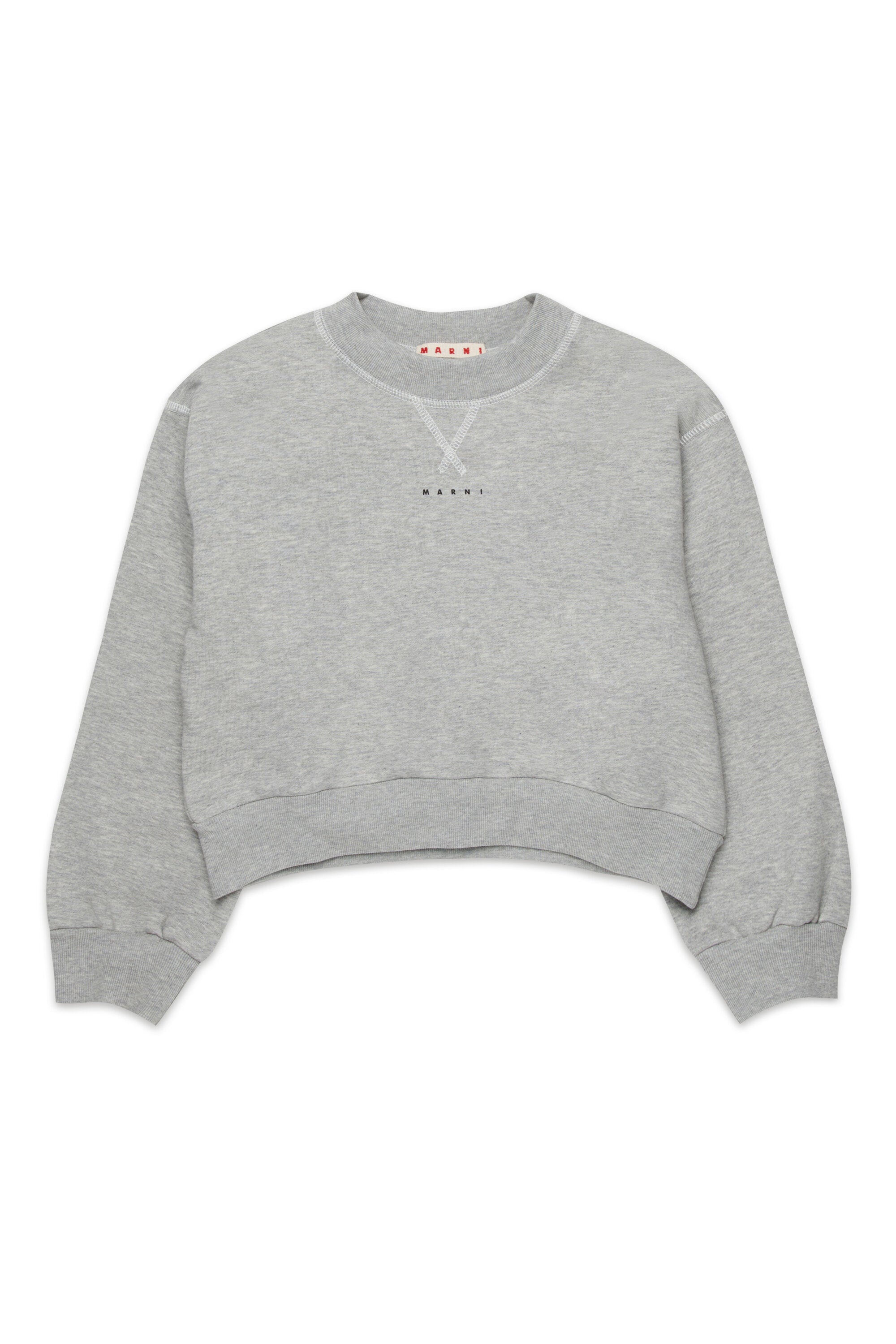 Crew-neck sweatshirt with contrasting seams
