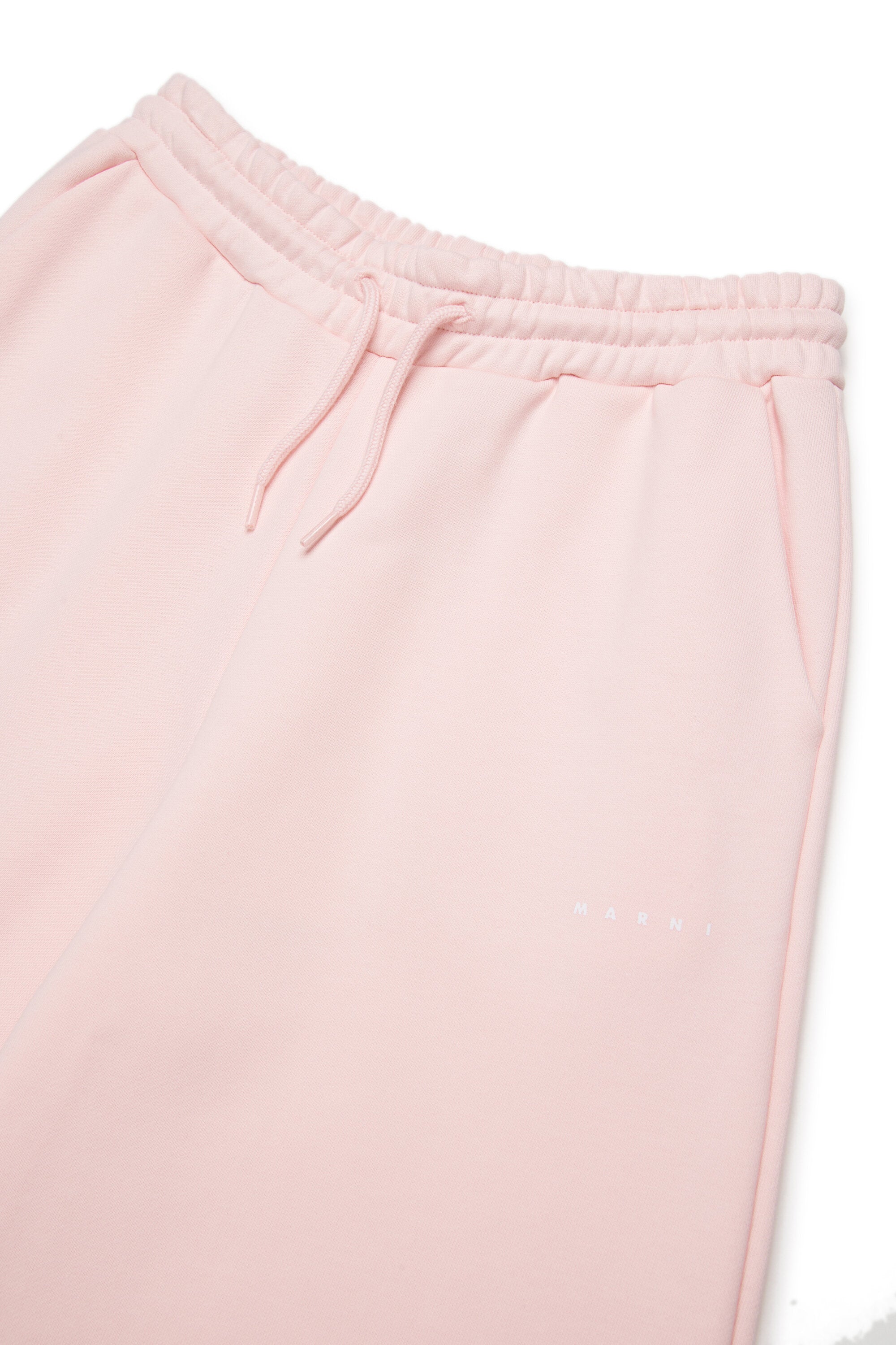 Branded fleece wide-leg pants