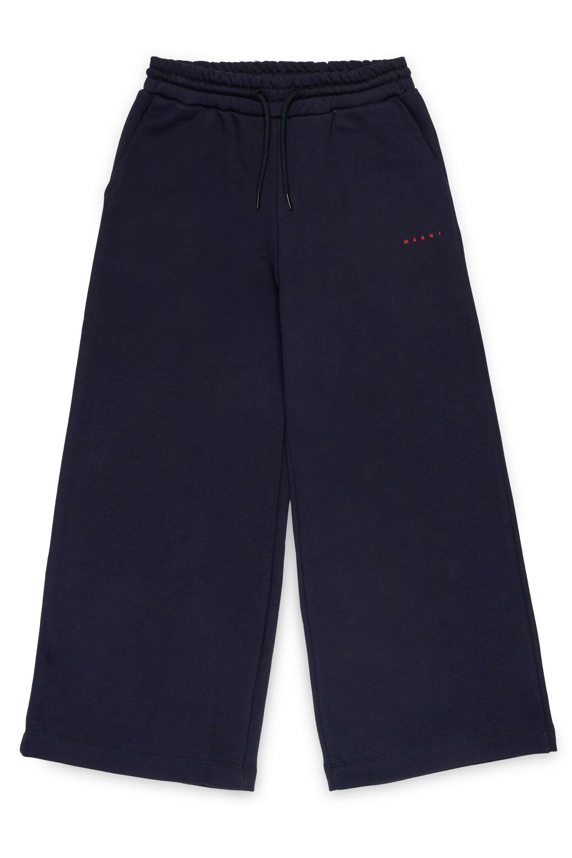 Branded fleece wide-leg pants