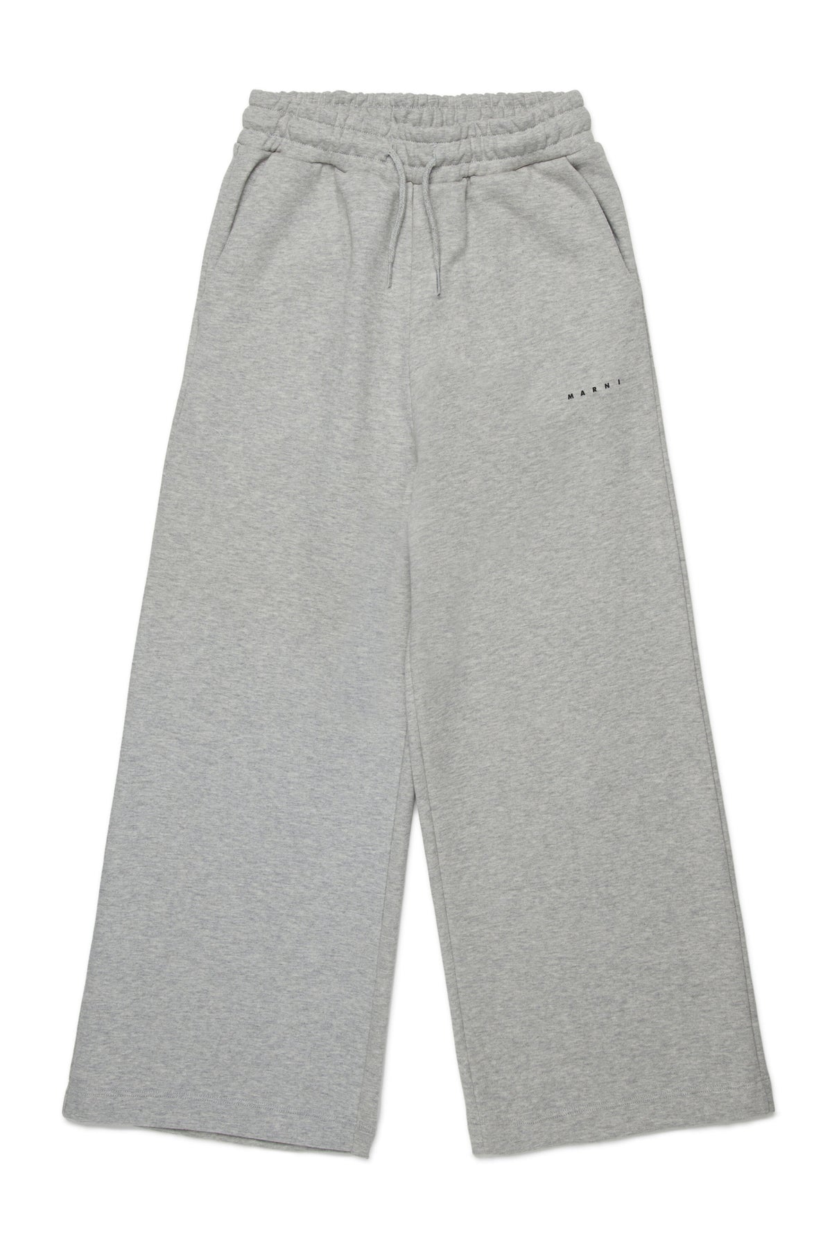 Branded fleece wide-leg pants