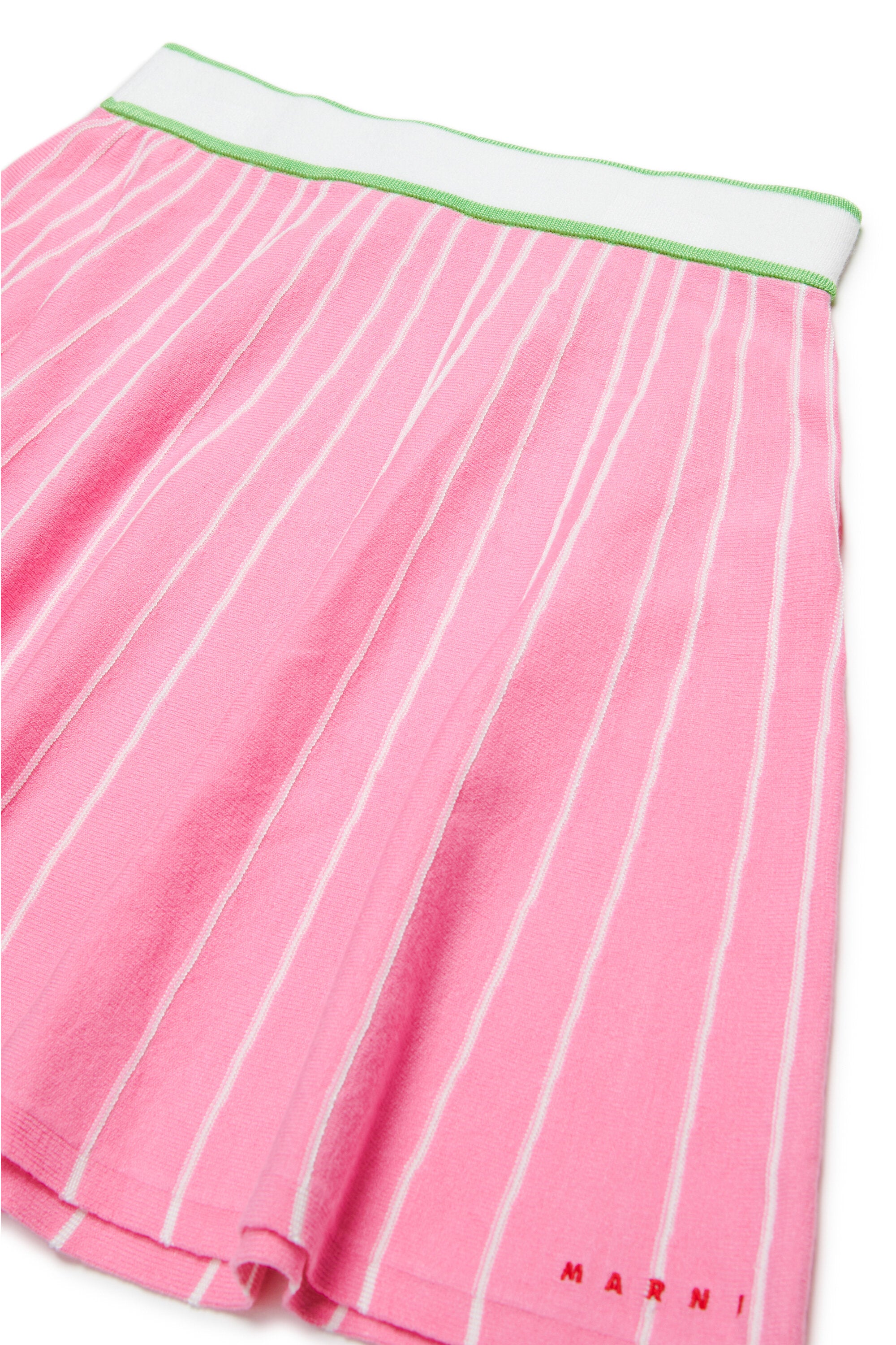 Striped knit mini skirt