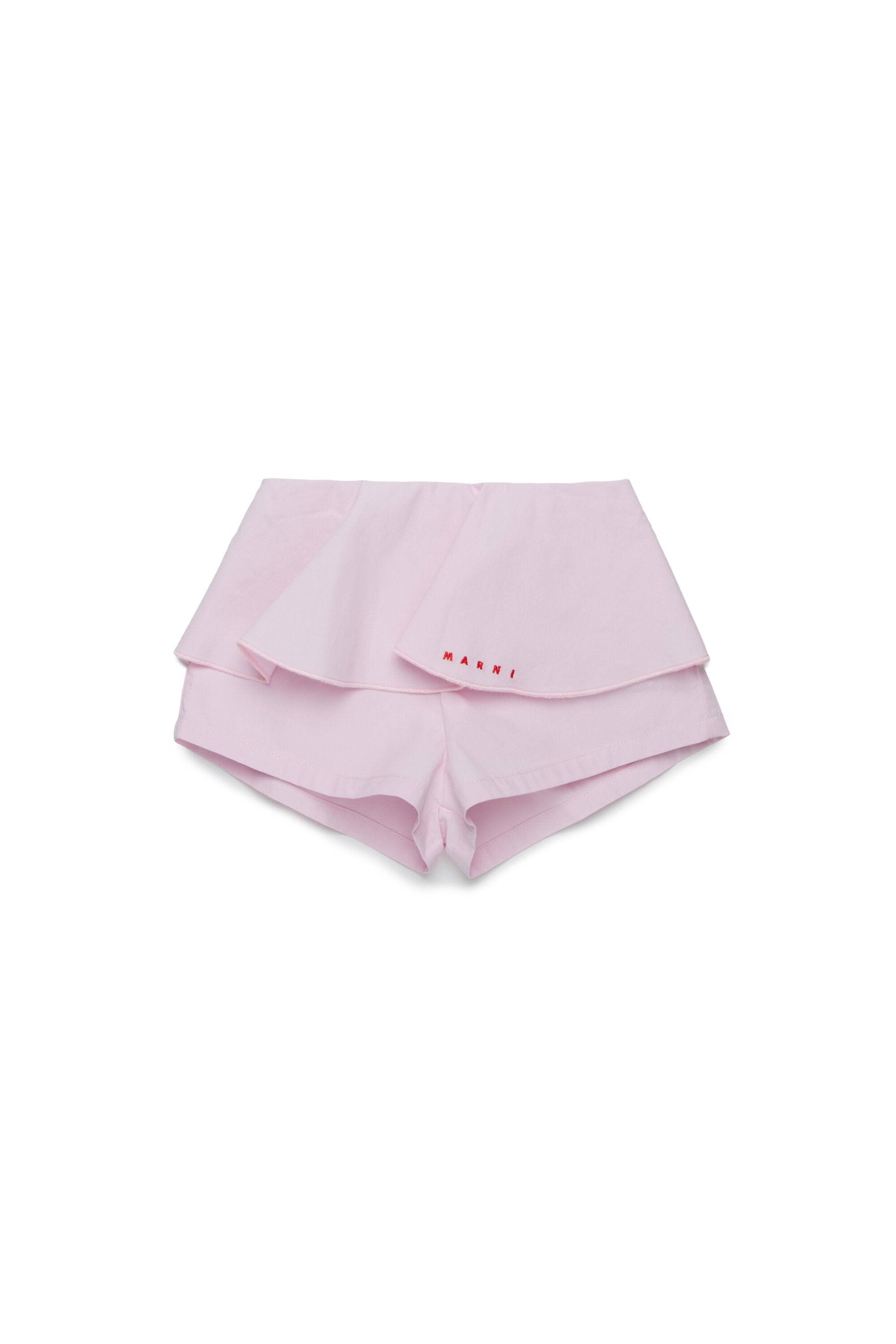 Poplin shorts with flounces