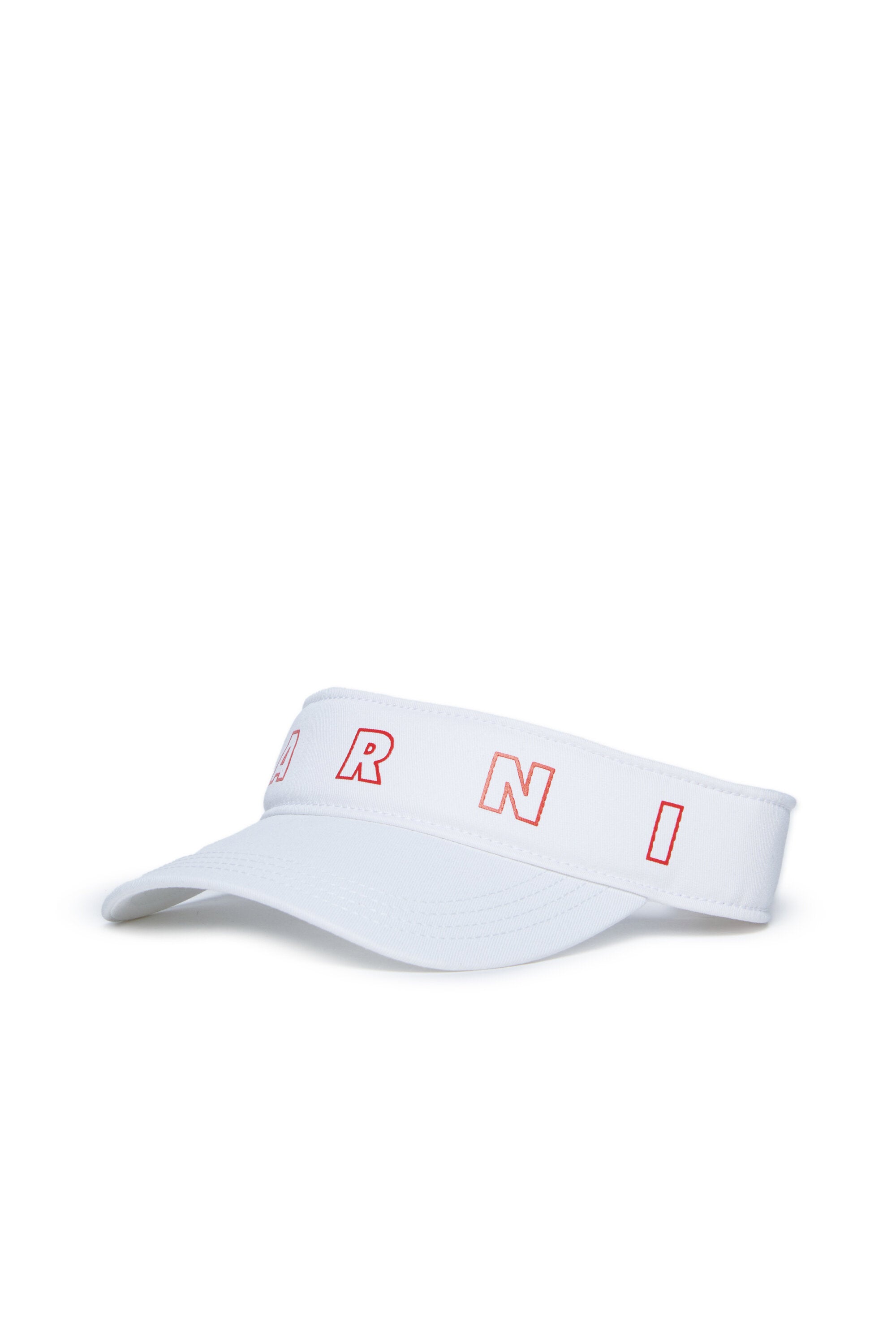 Branded gabardine visor with Marni Outline logo