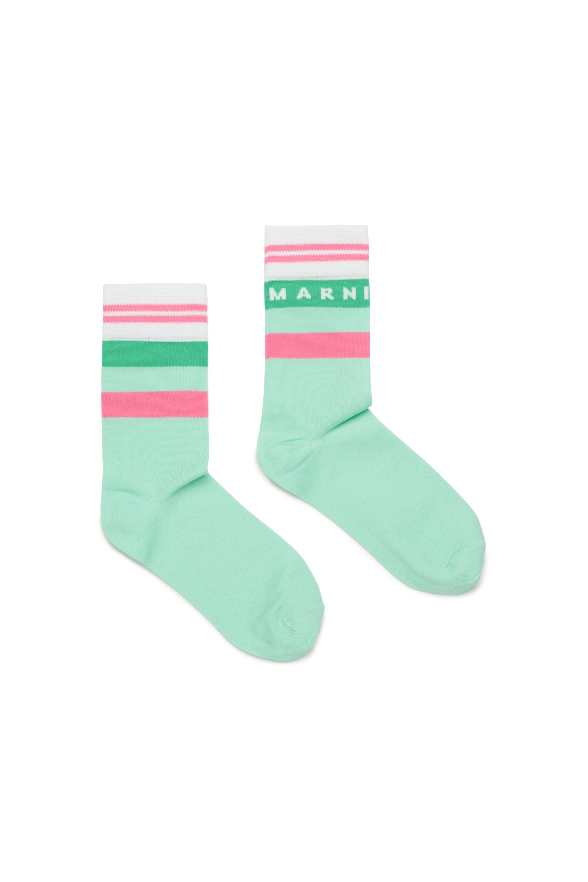 Logo branded nylon socks