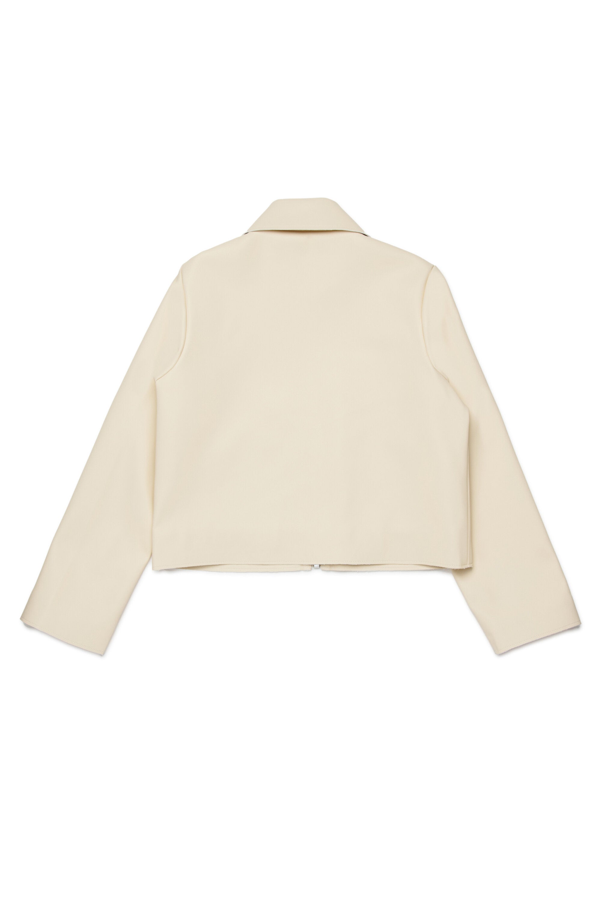 Coated fabric jacket with logo