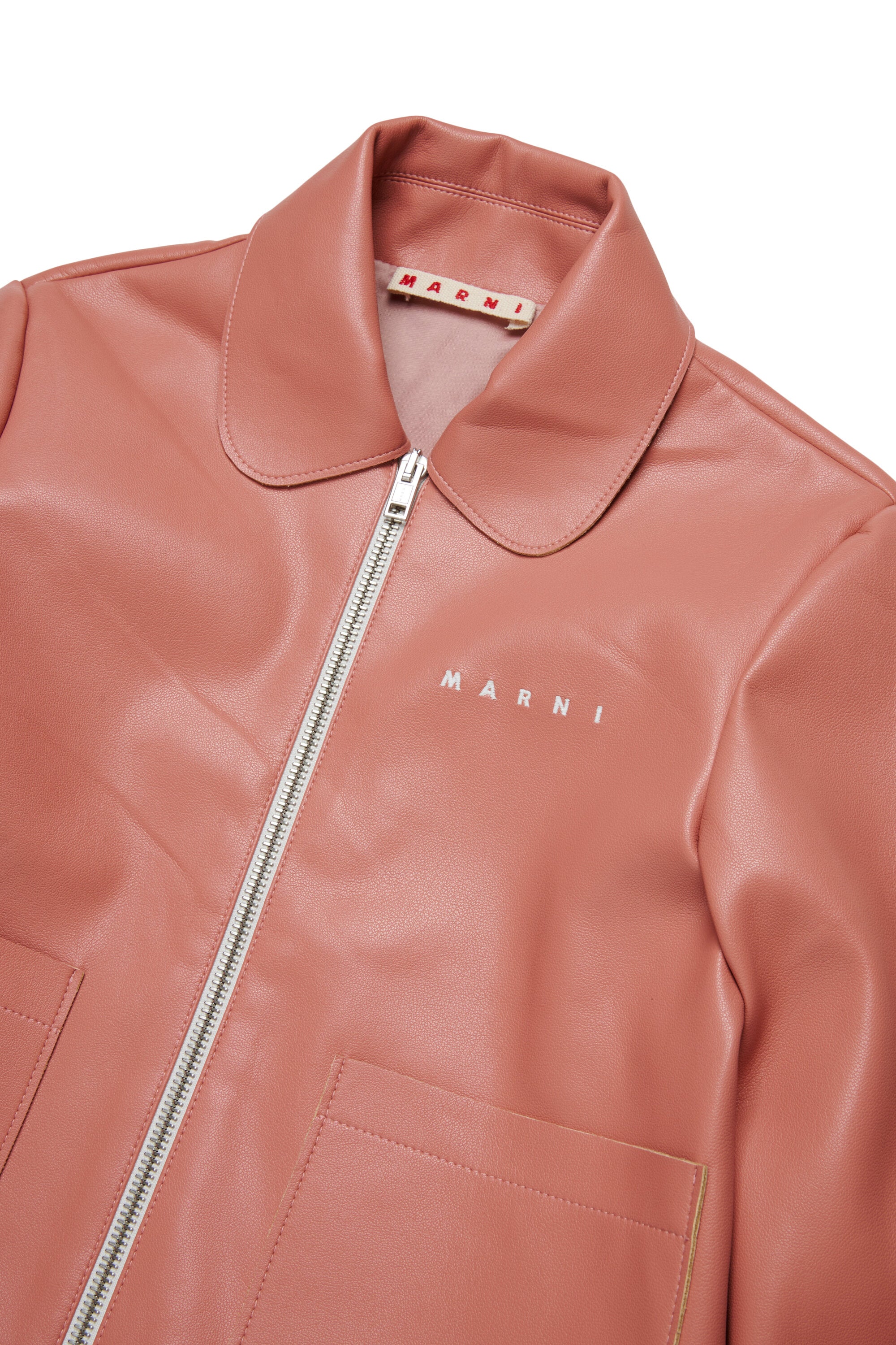 Coated fabric jacket with logo