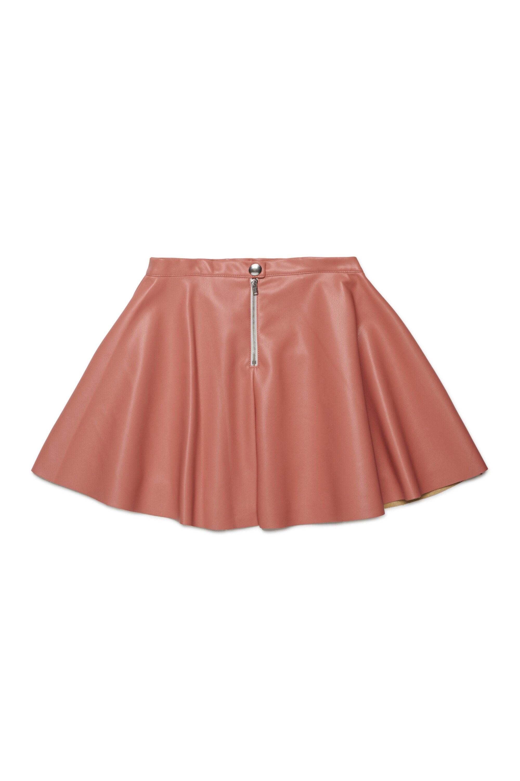 Coated fabric mini skirt