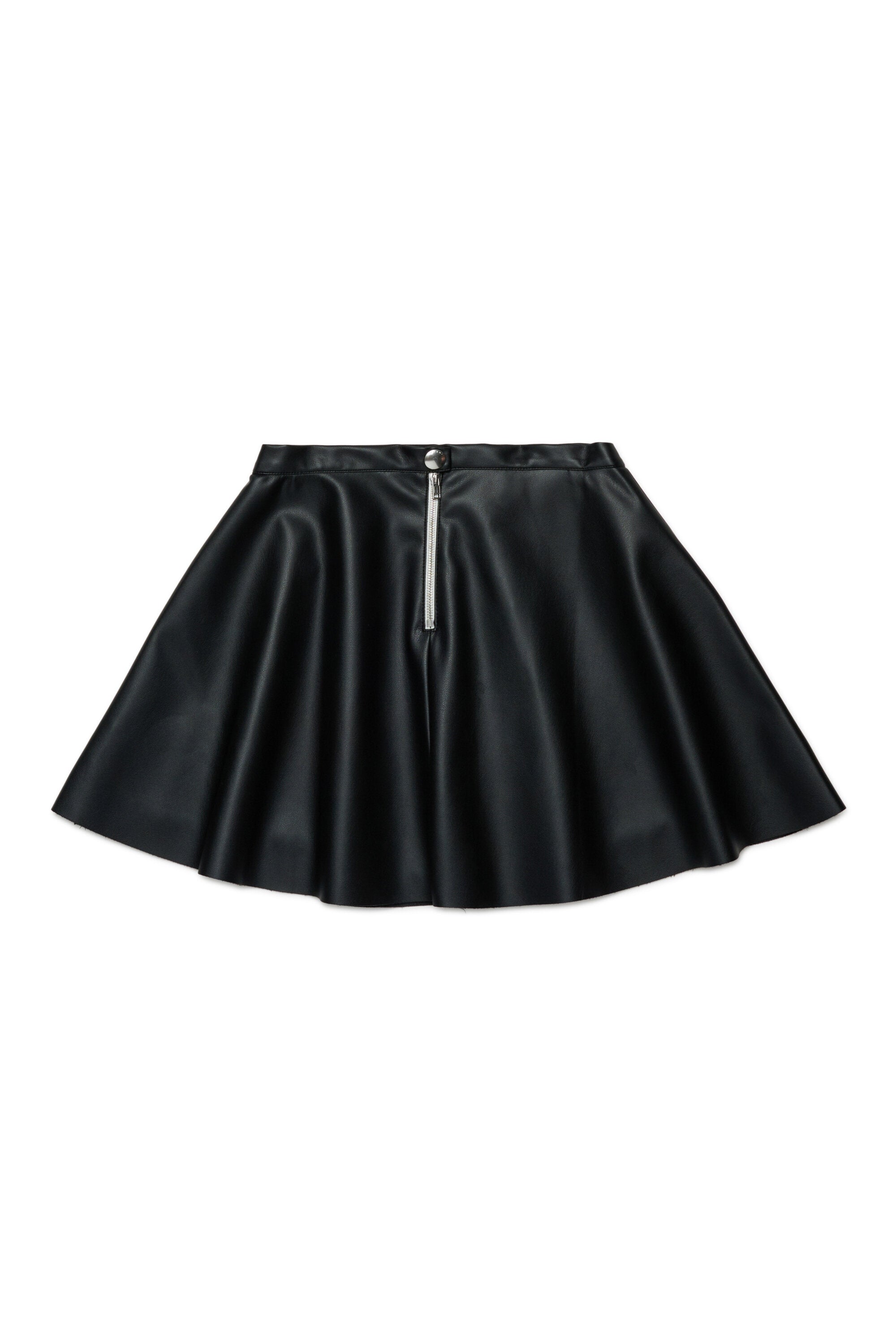 Coated fabric mini skirt
