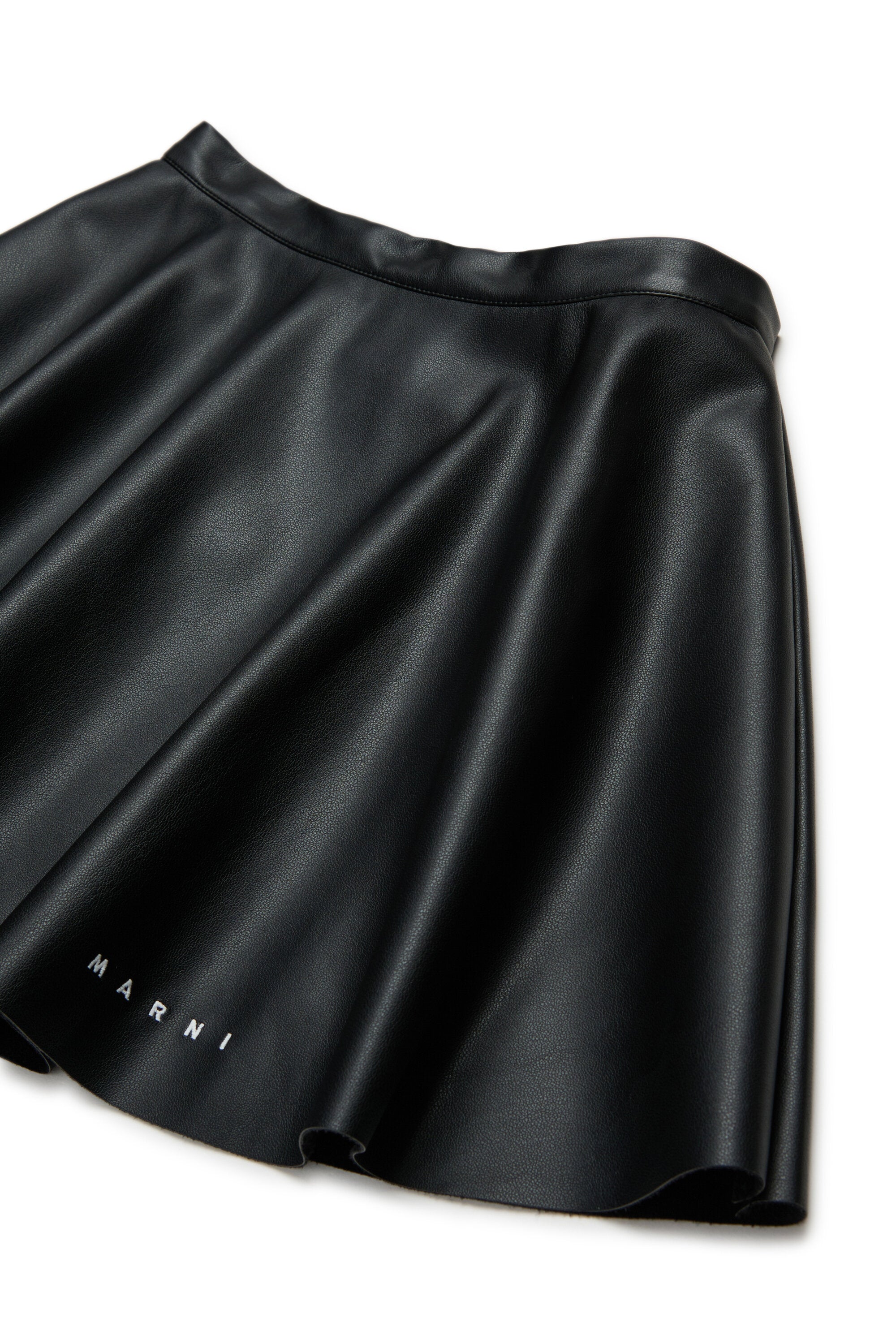 Coated fabric mini skirt