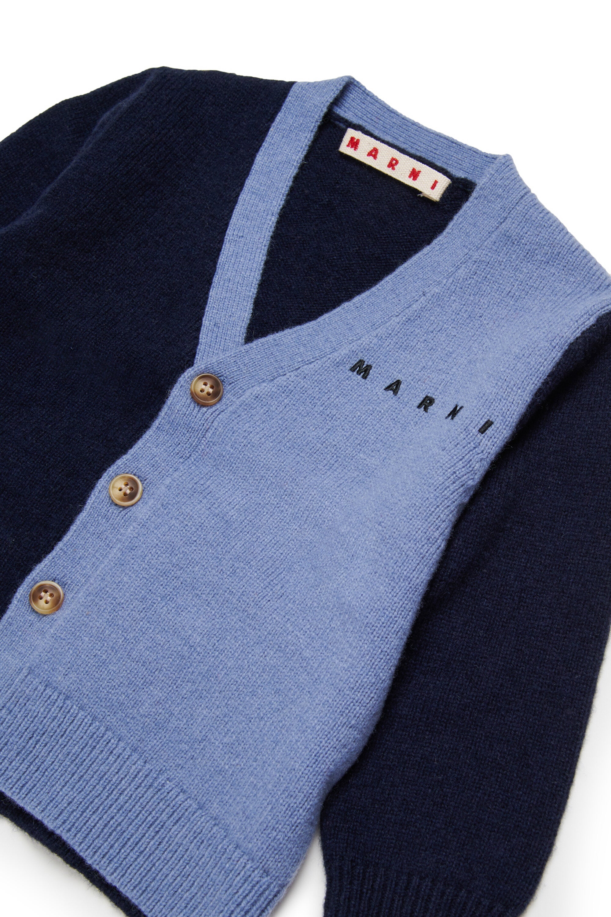 Colorblock wool-blend cardigan