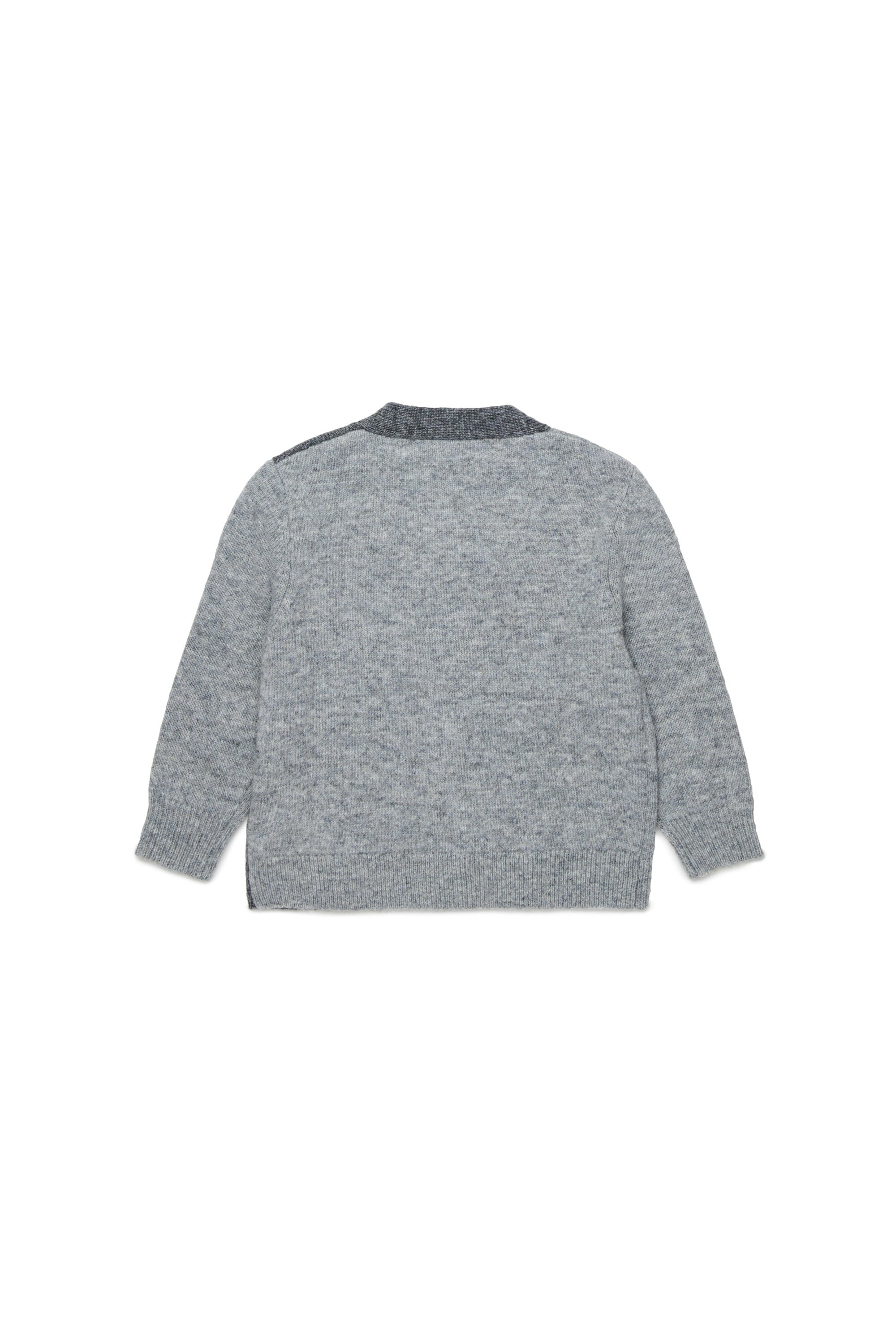 Colorblock wool-blend cardigan