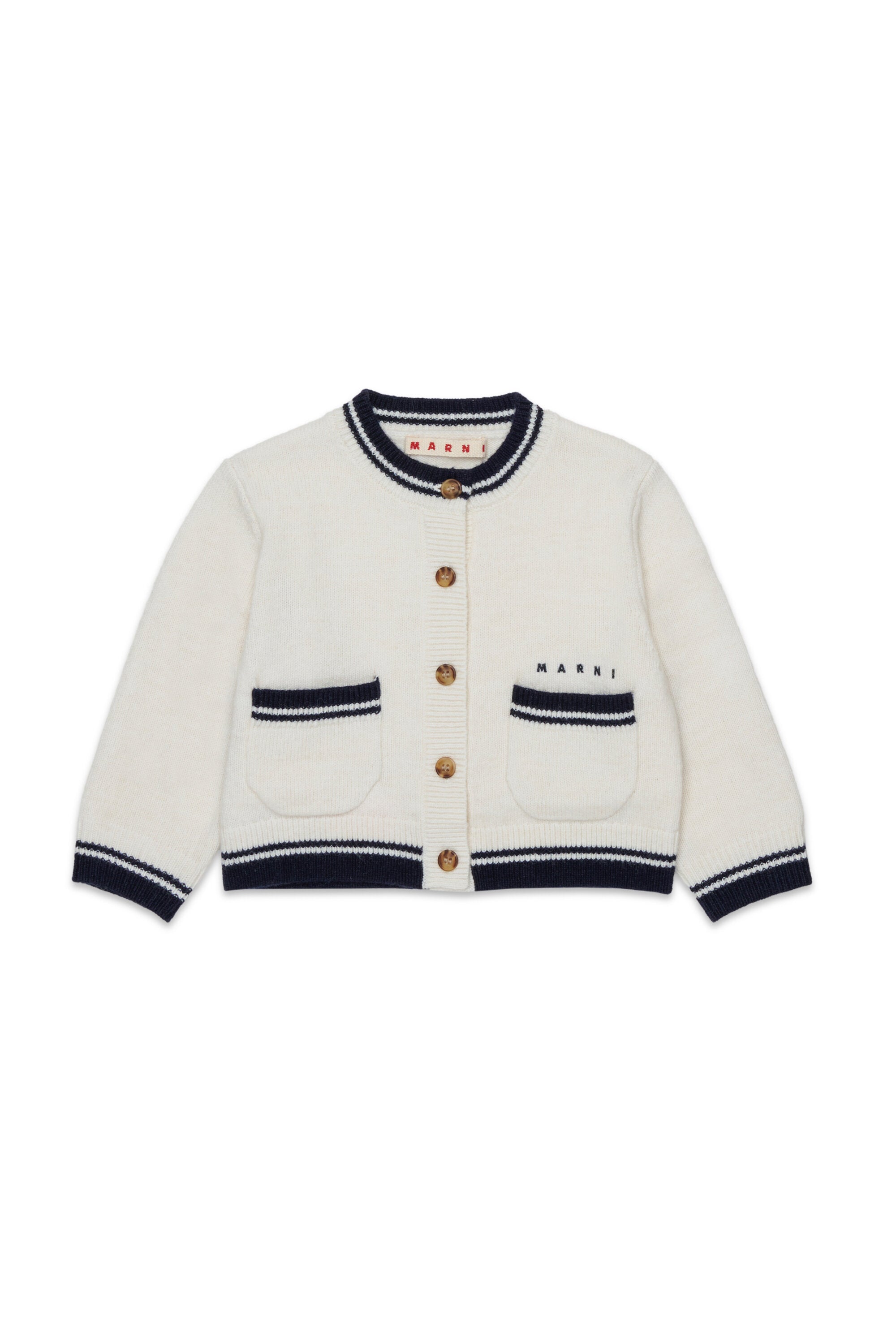 Wool-blend cardigan with pockets