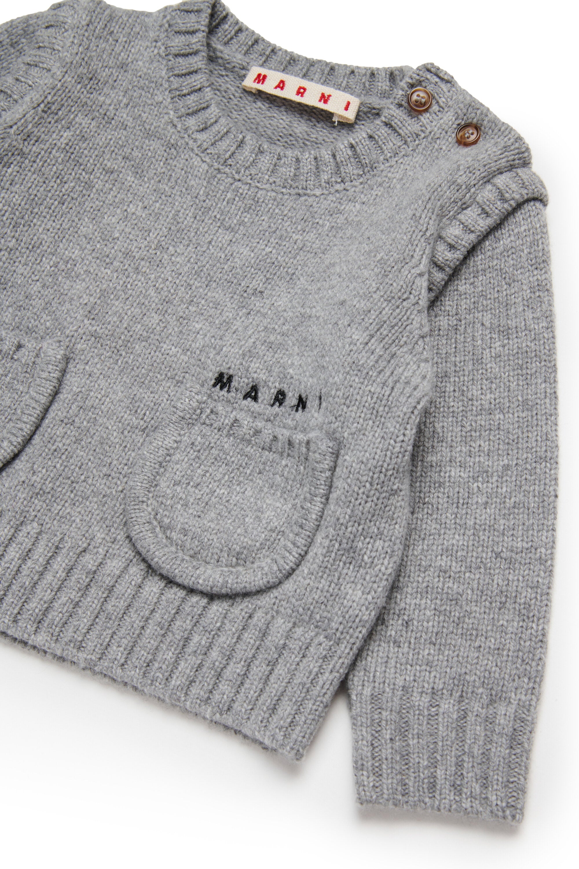 Wool-blend pullover with small pockets