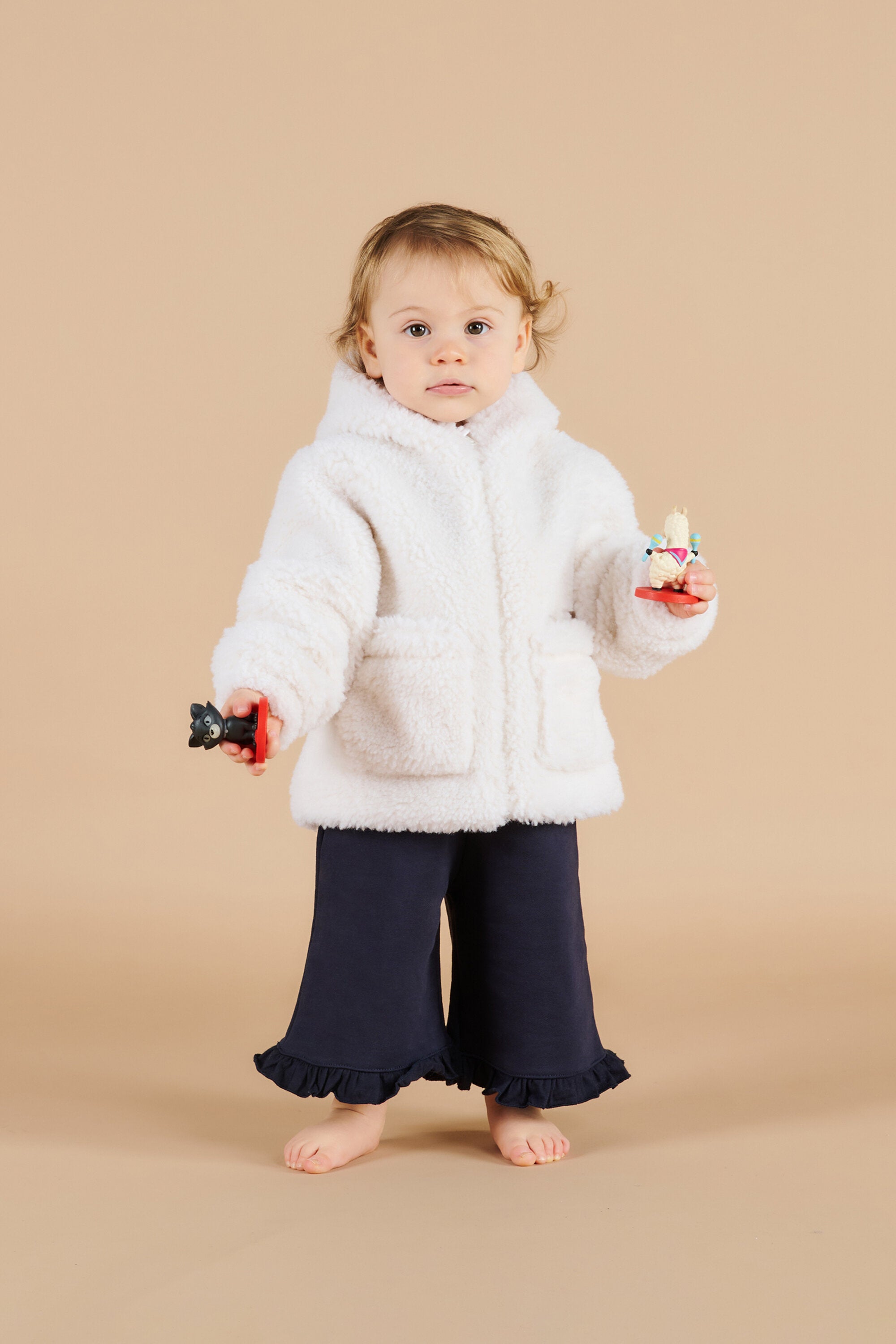 Hooded hooded teddy jacket with logo