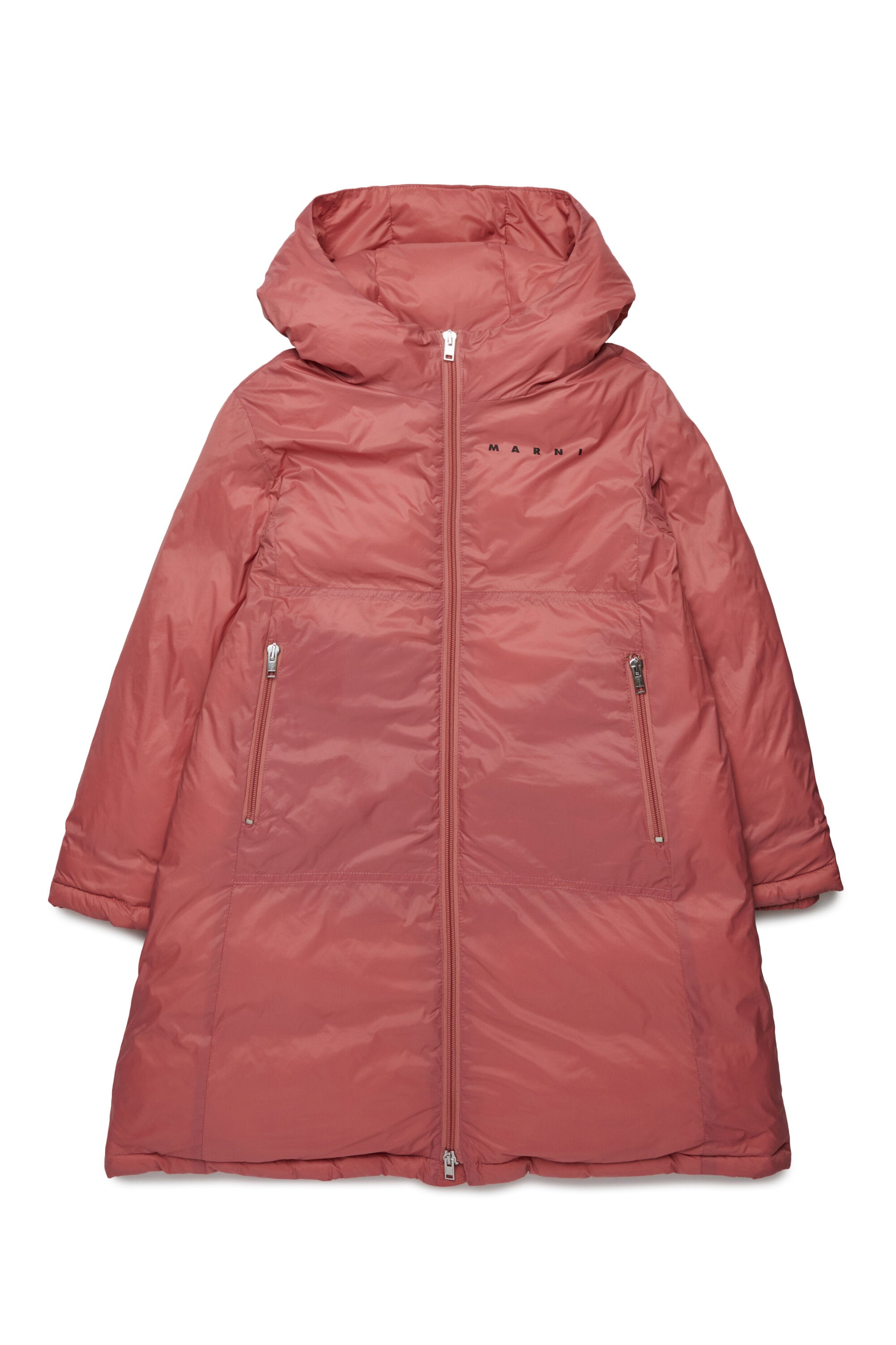 Long hooded padded jacket