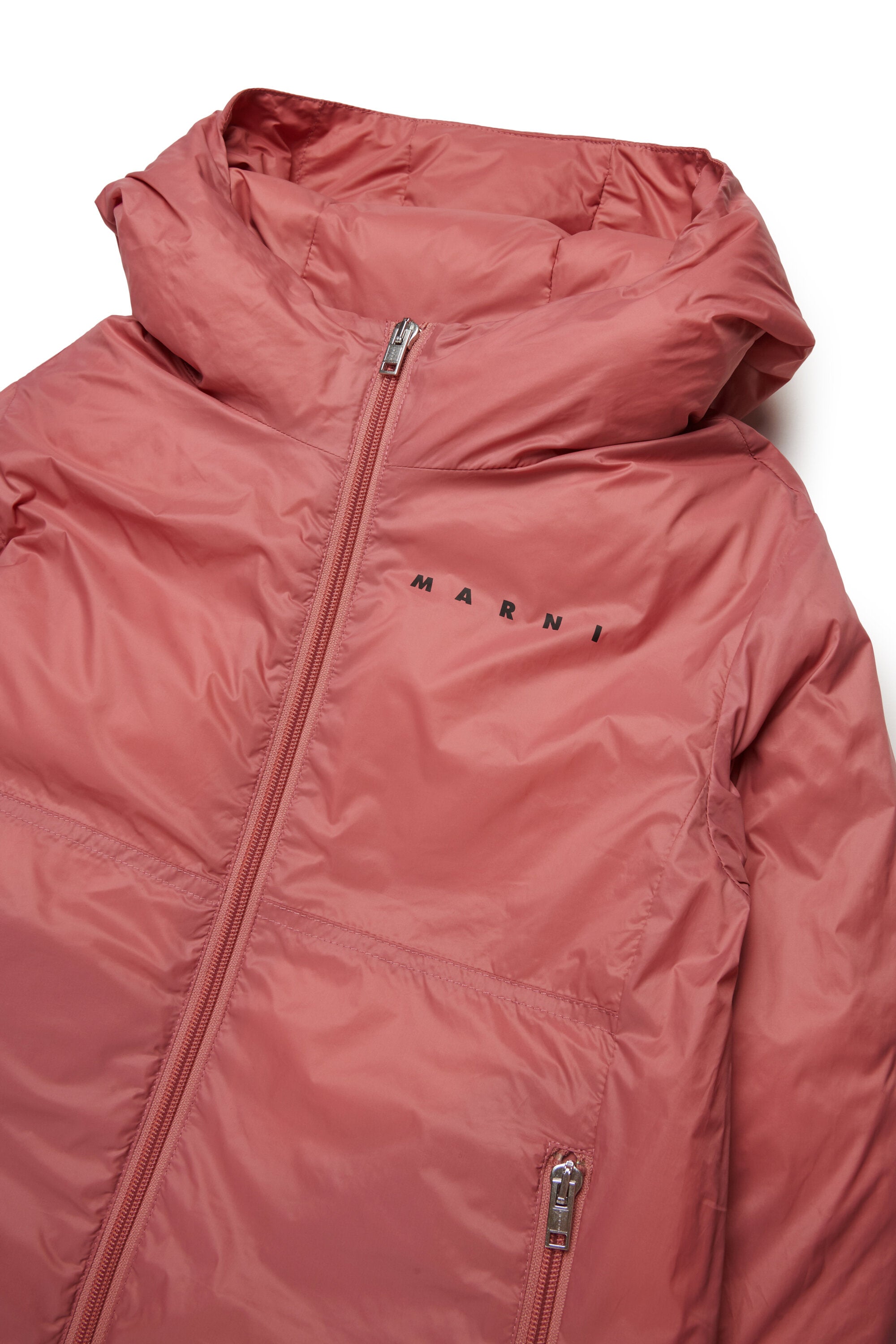 Long hooded padded jacket