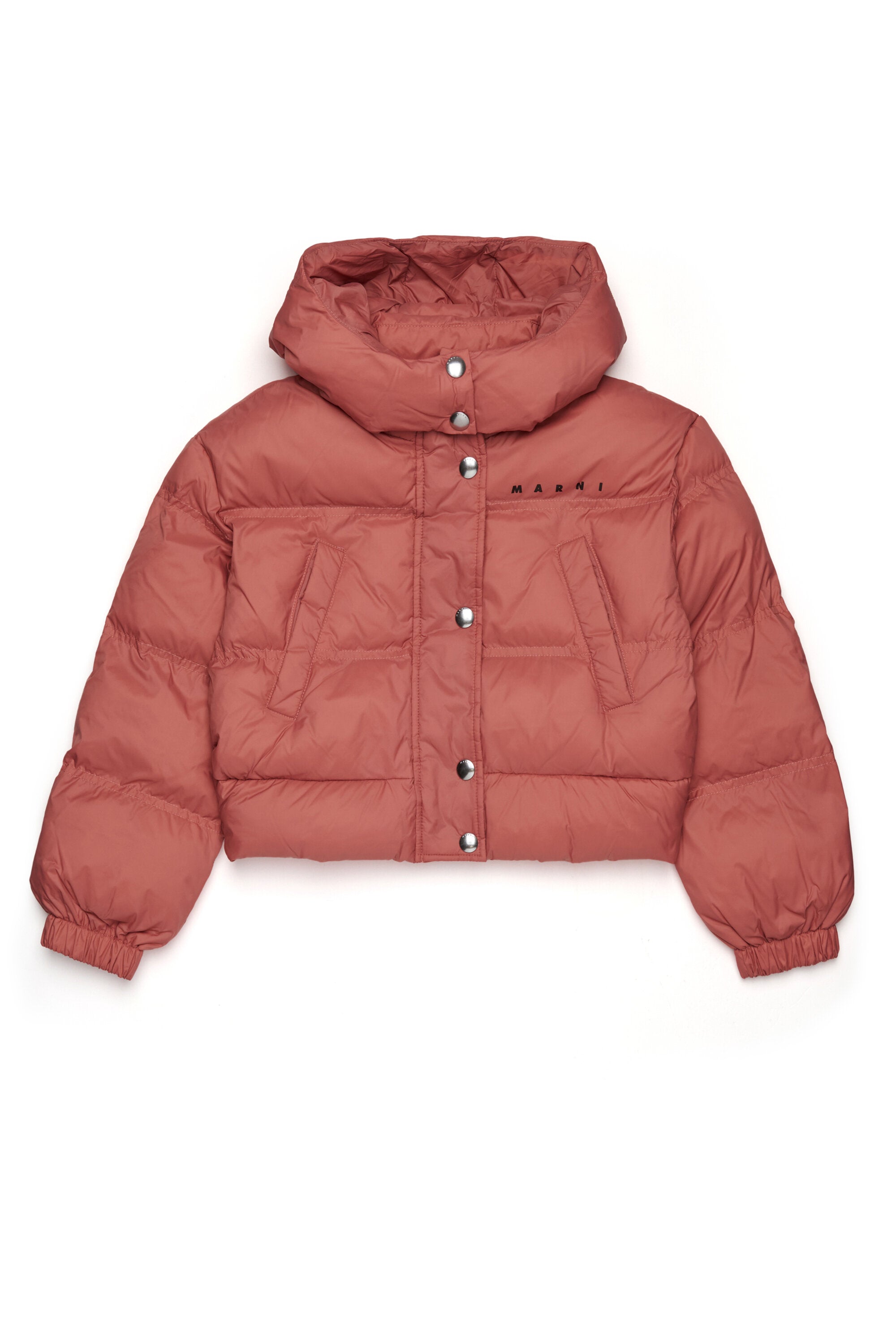 Cropped hooded padded jacket