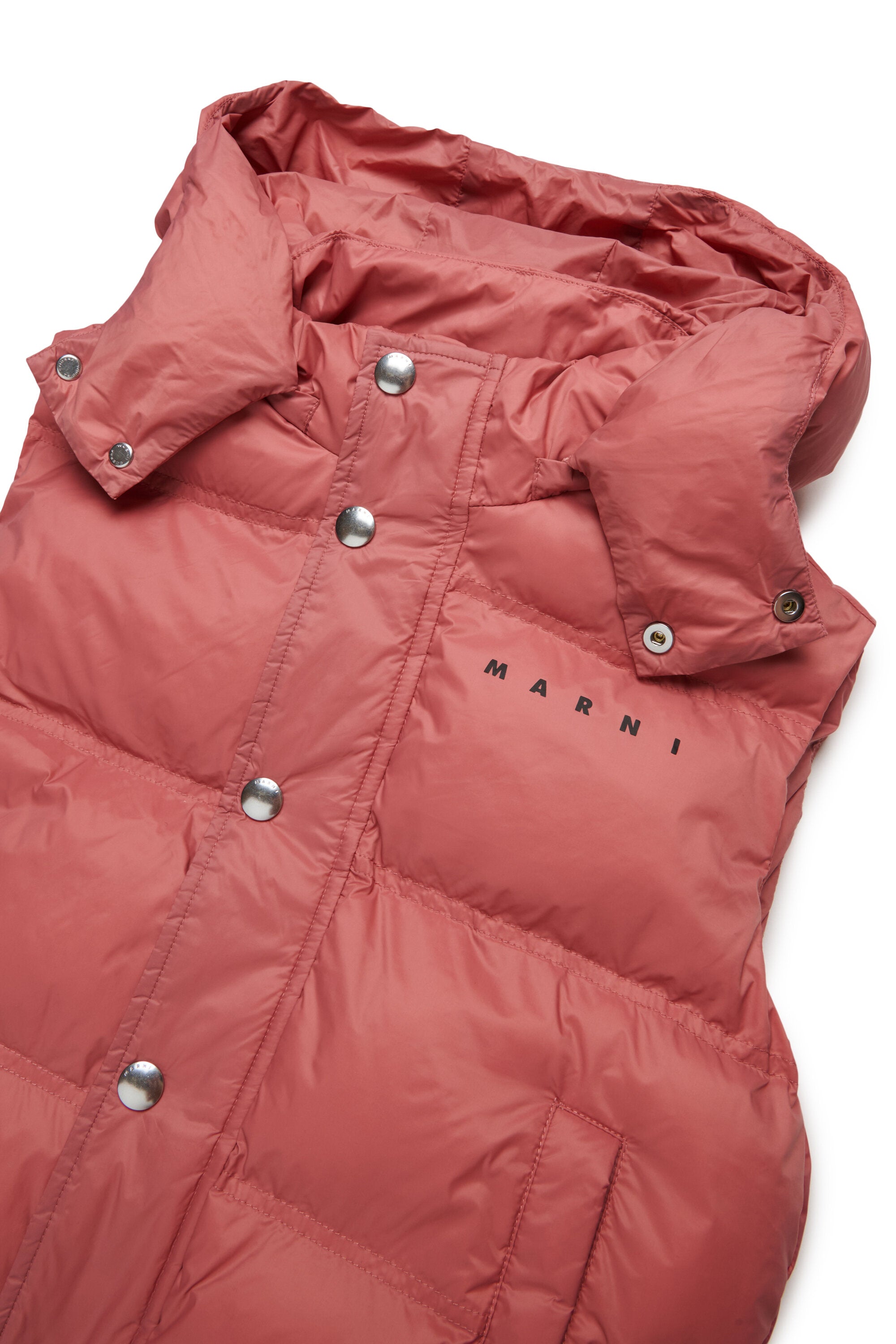 Hooded padded vest with logo