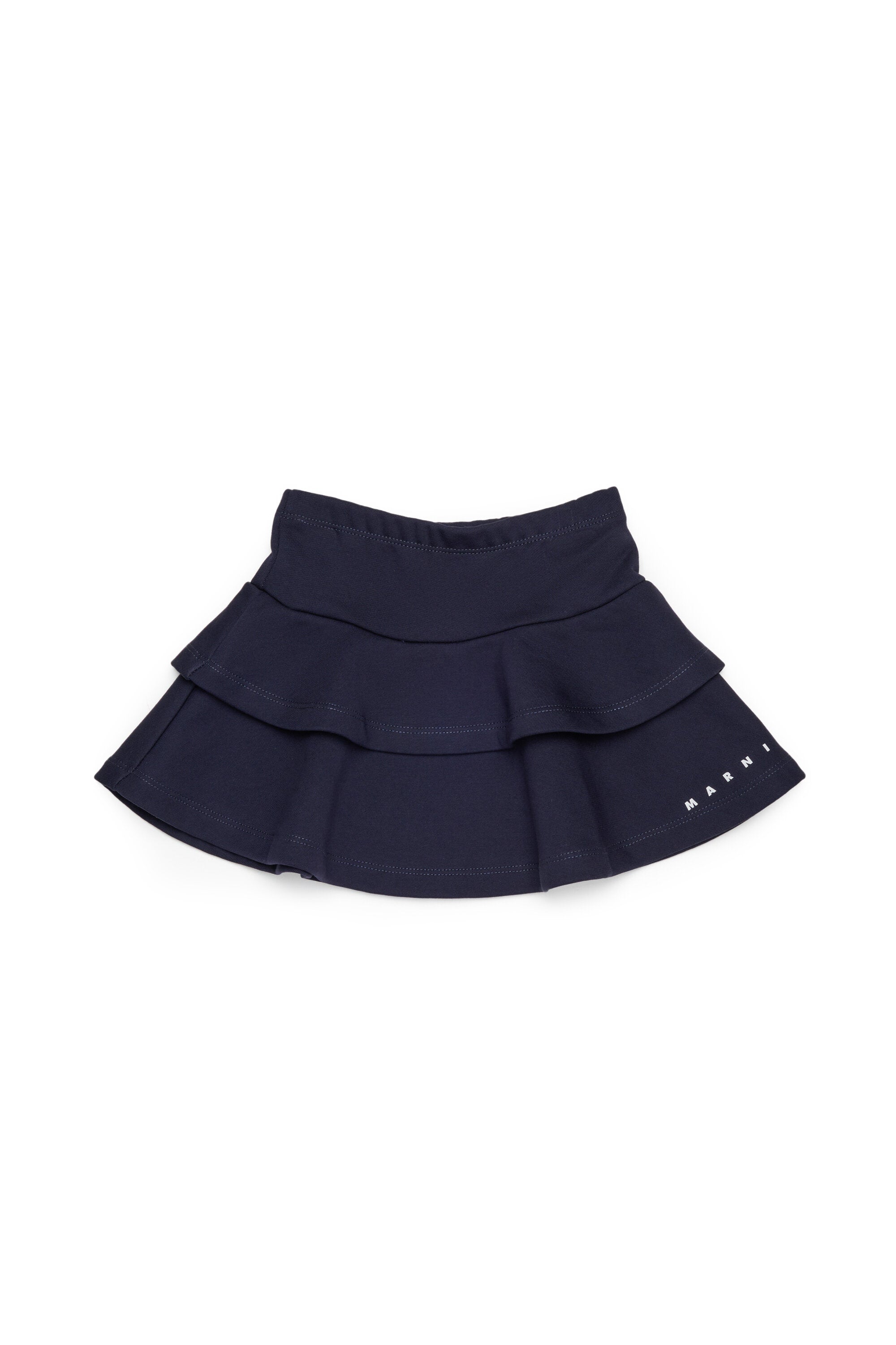 Fleece short flounced skirt