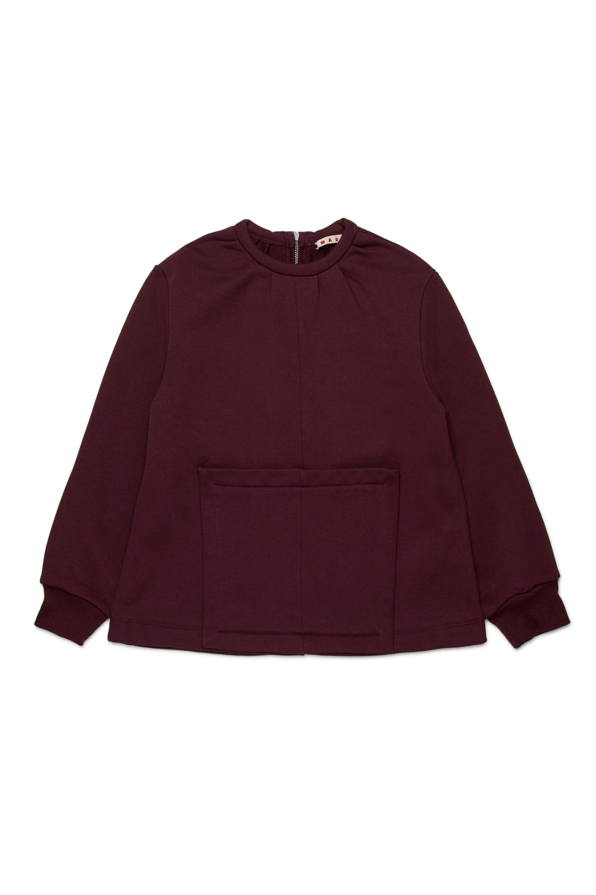 Crew-neck sweatshirt with patch pockets
