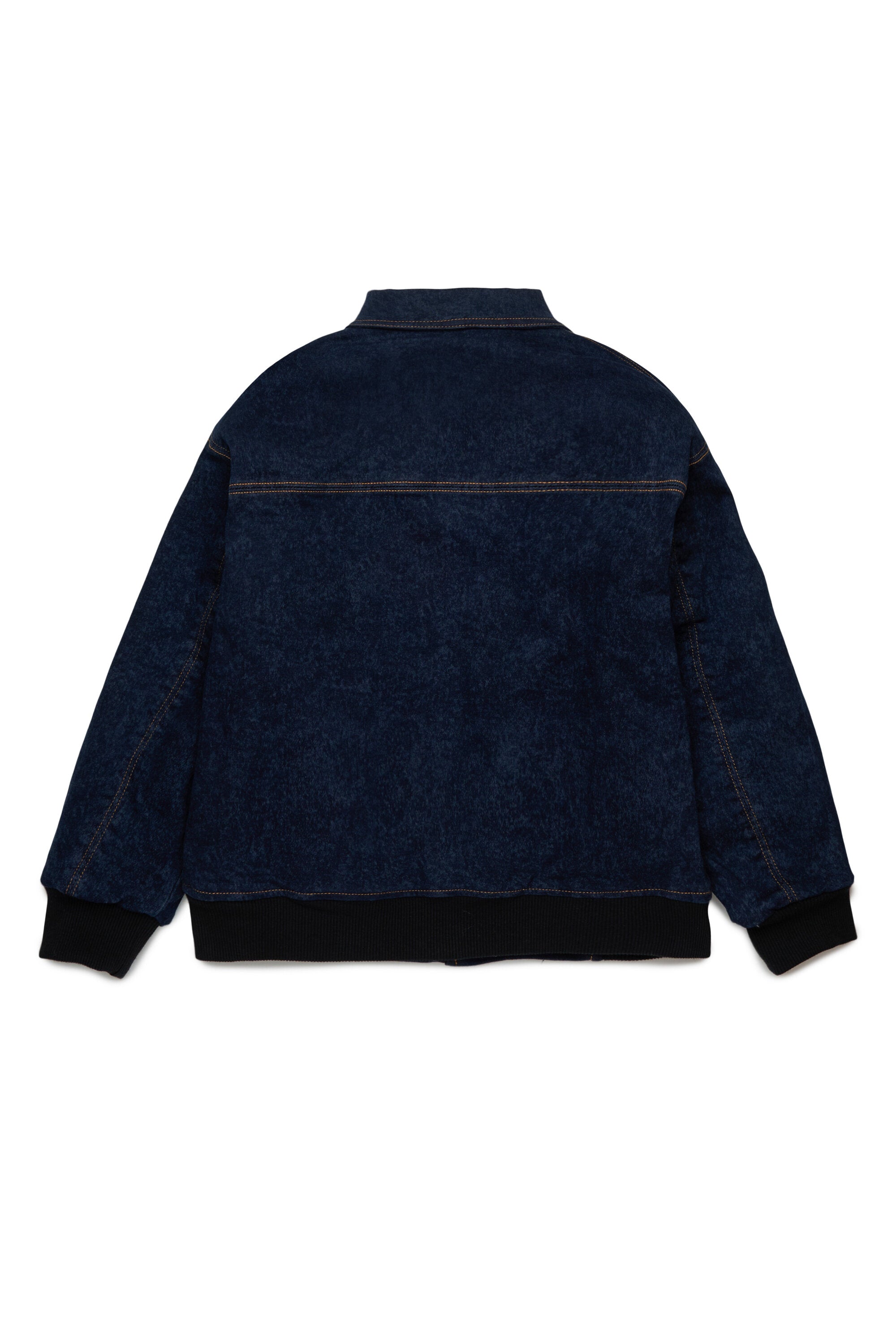 Padded jacket in marbled denim