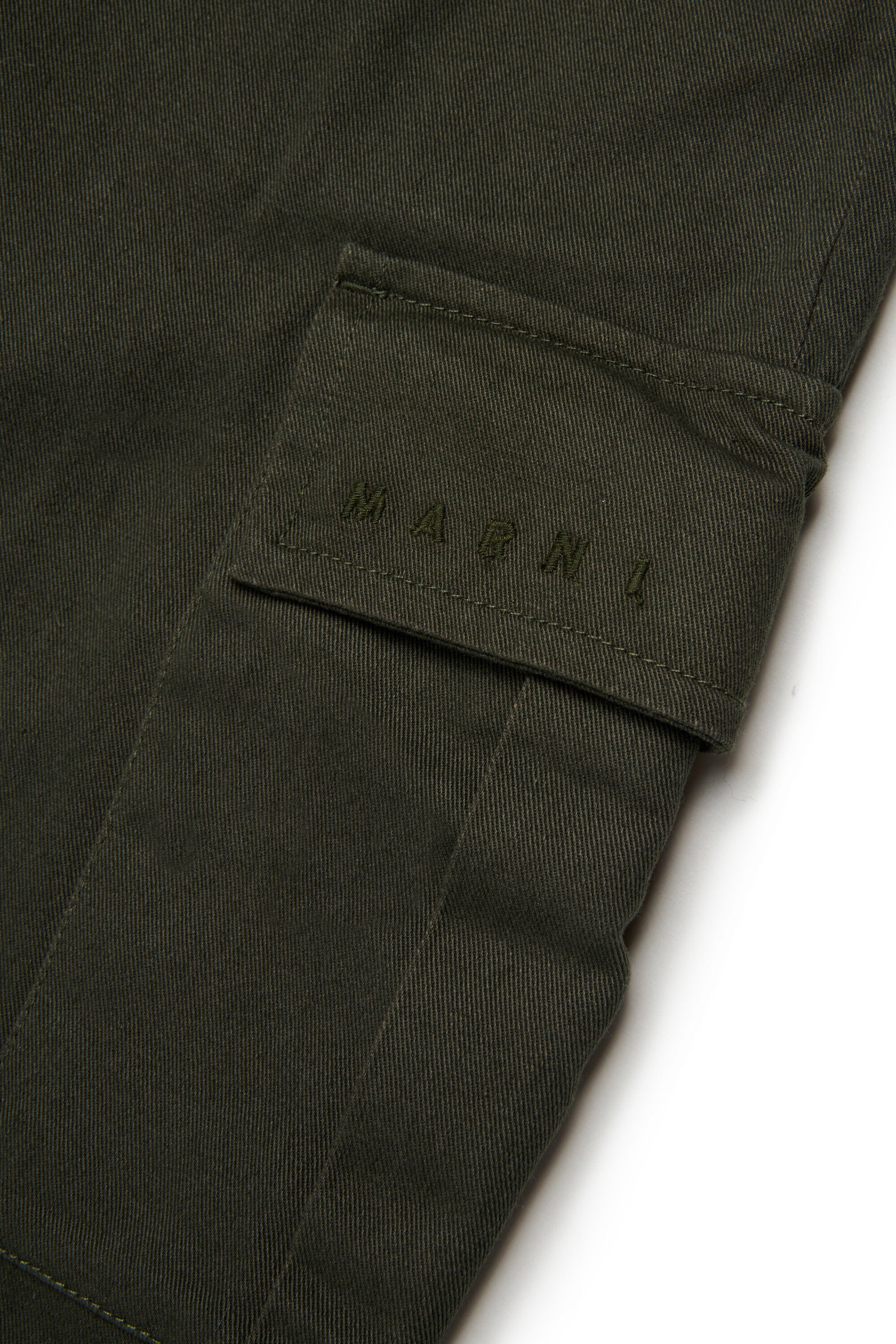 Gabardine cargo pants with adjustable straps