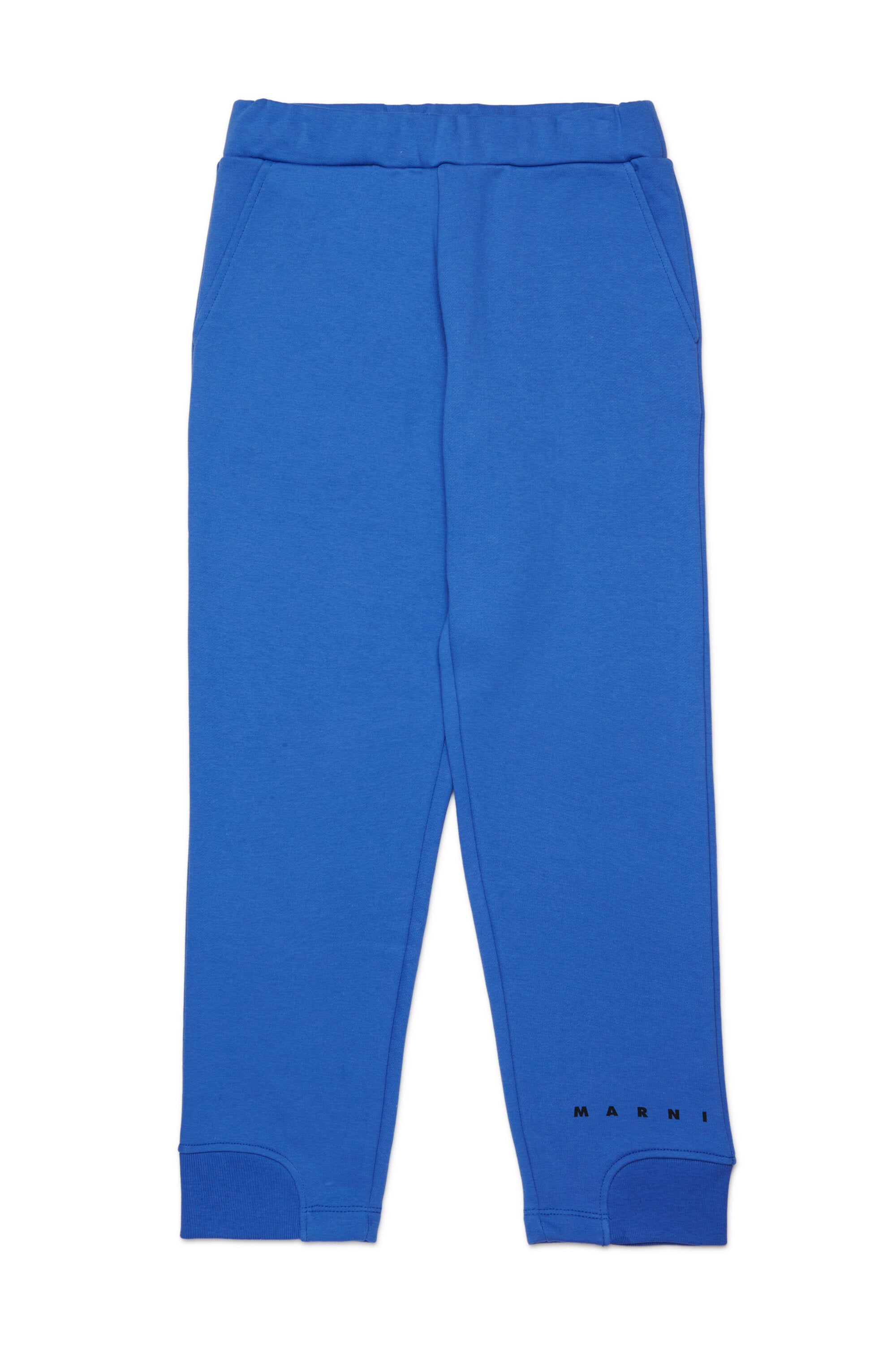 Fleece jogger pants with elastic ankle cuffs