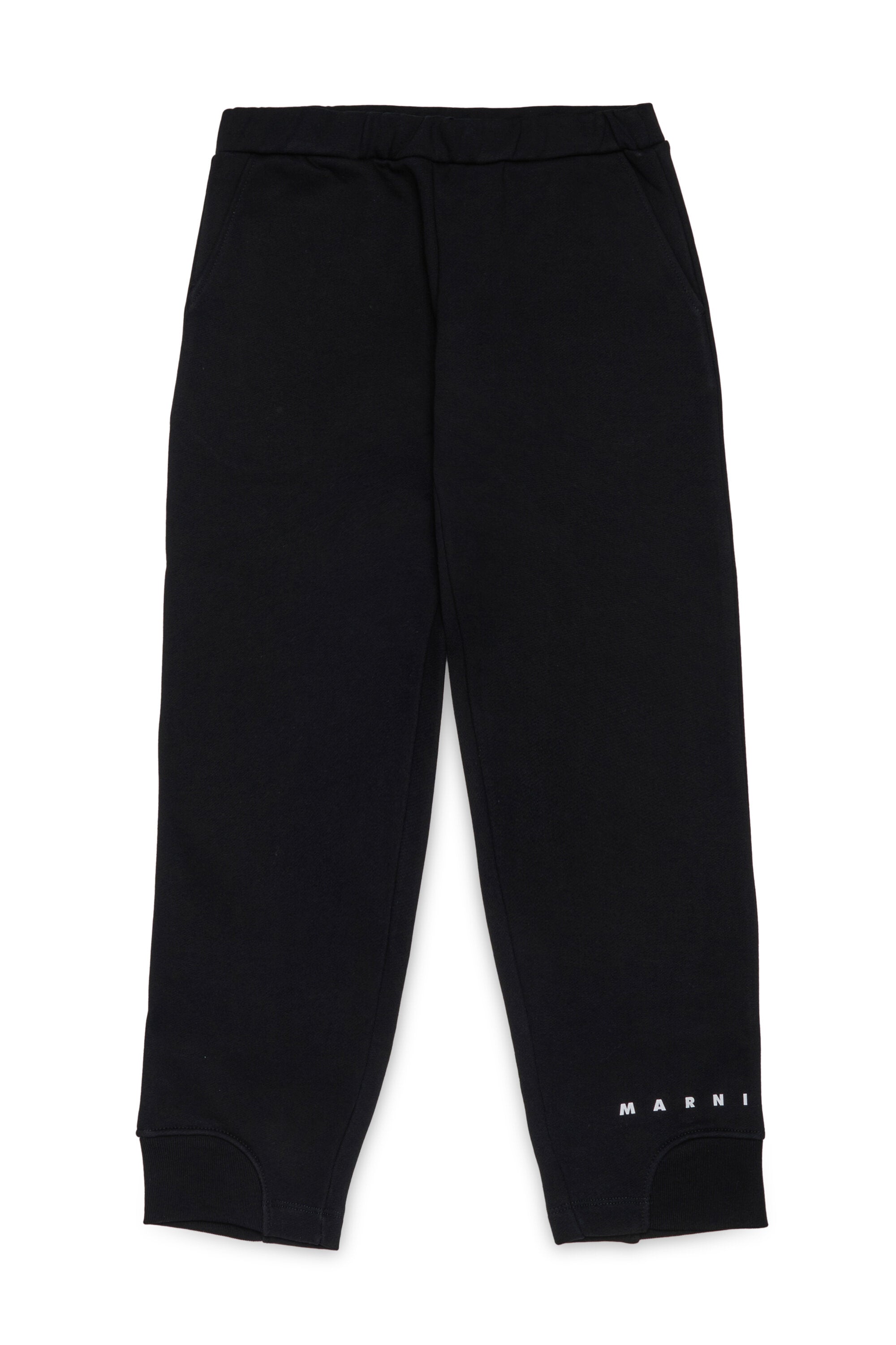 Fleece jogger pants with elastic ankle cuffs