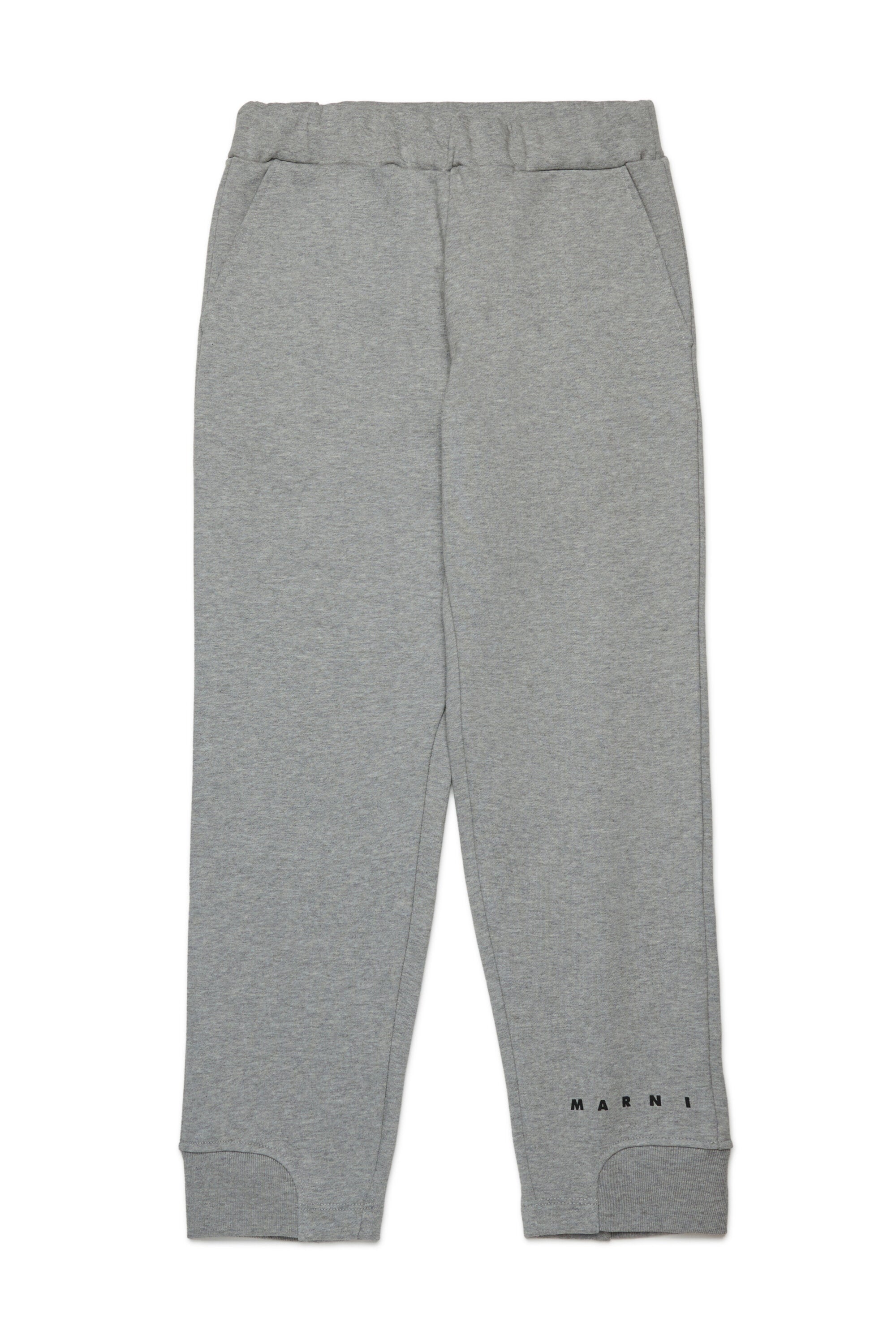 Fleece jogger pants with elastic ankle cuffs