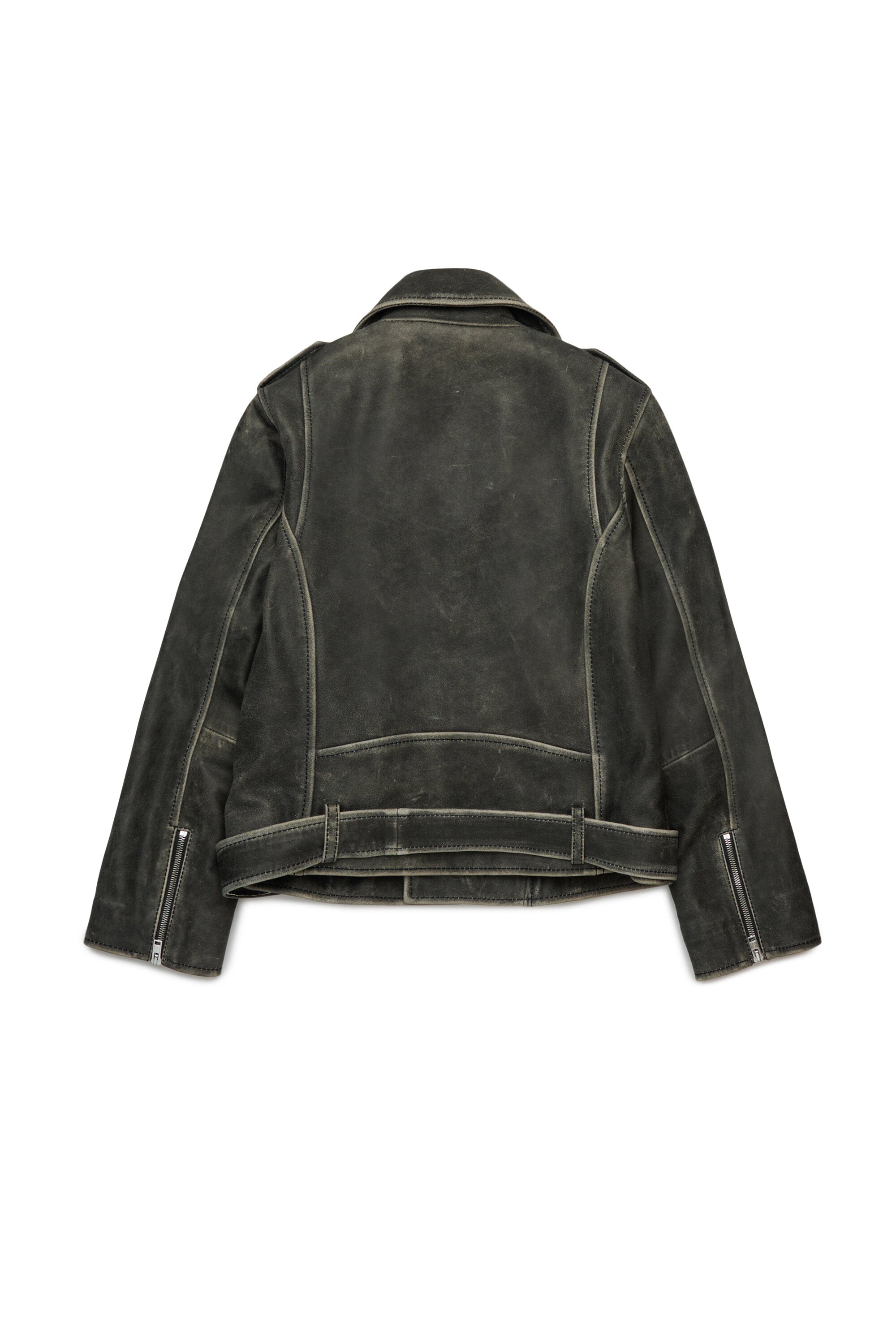 Real leather jacket with a worn effect