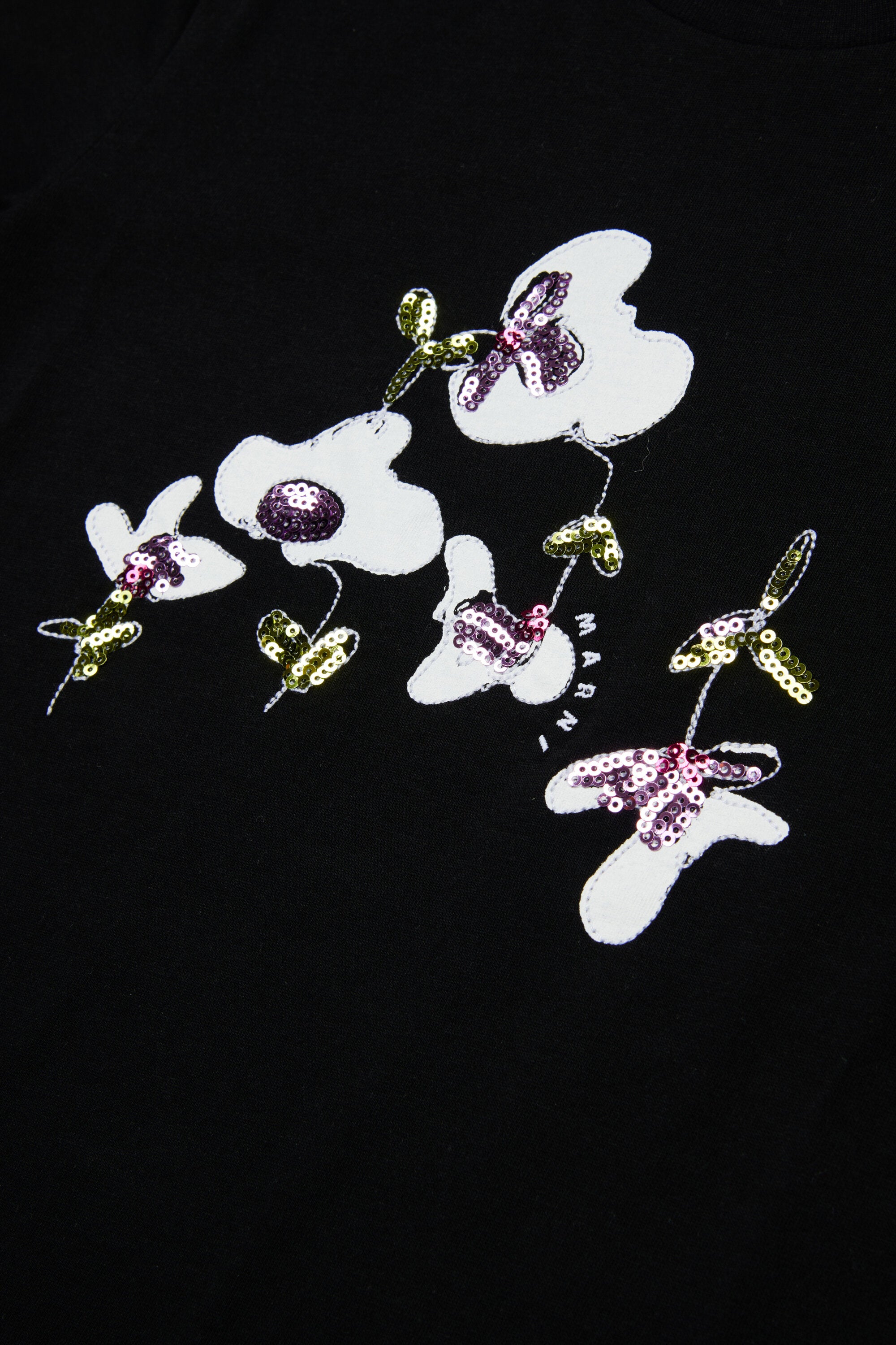 Jersey T-shirt with floral patches