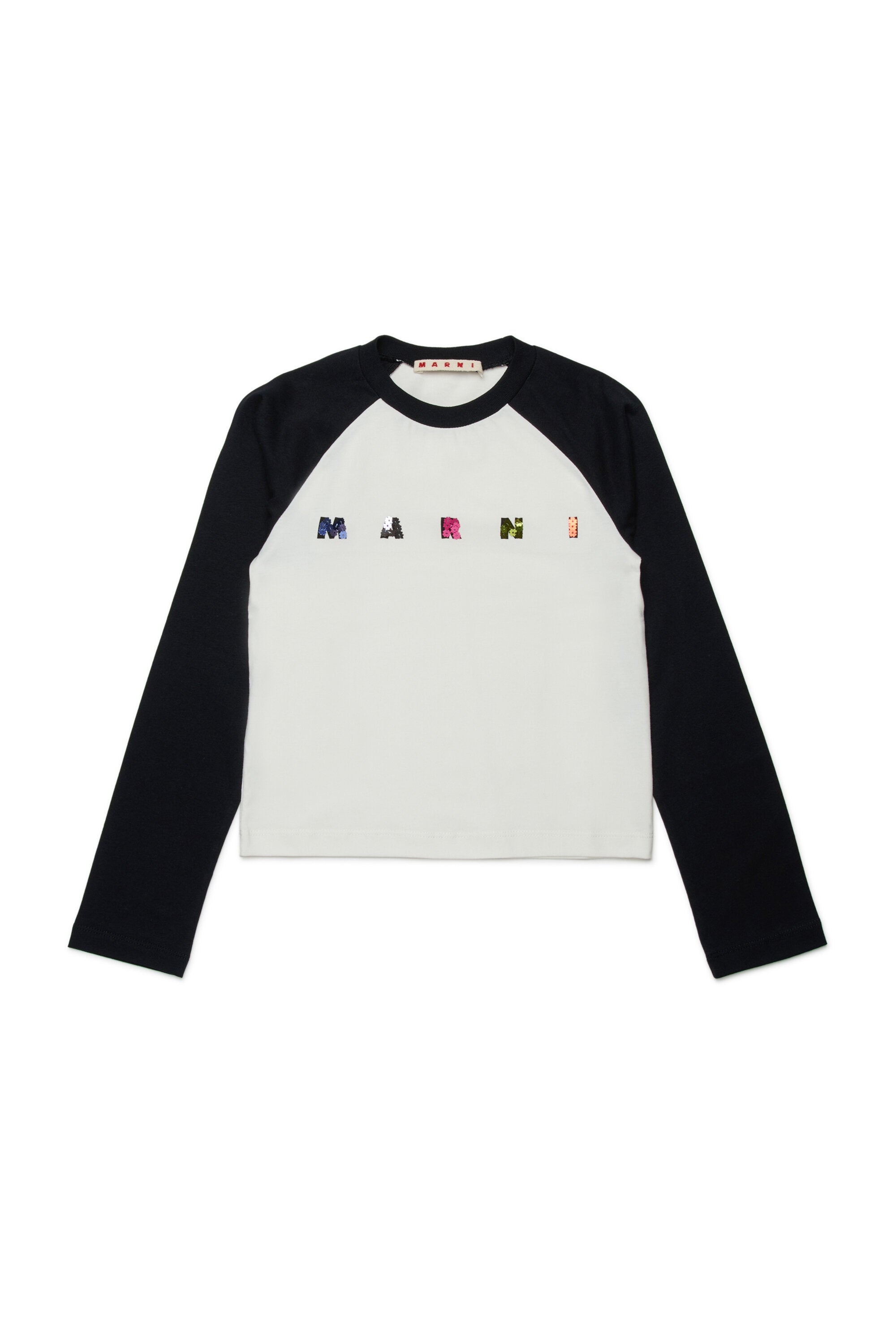 Long sleeves jersey T-shirt with Marni Sequins logo