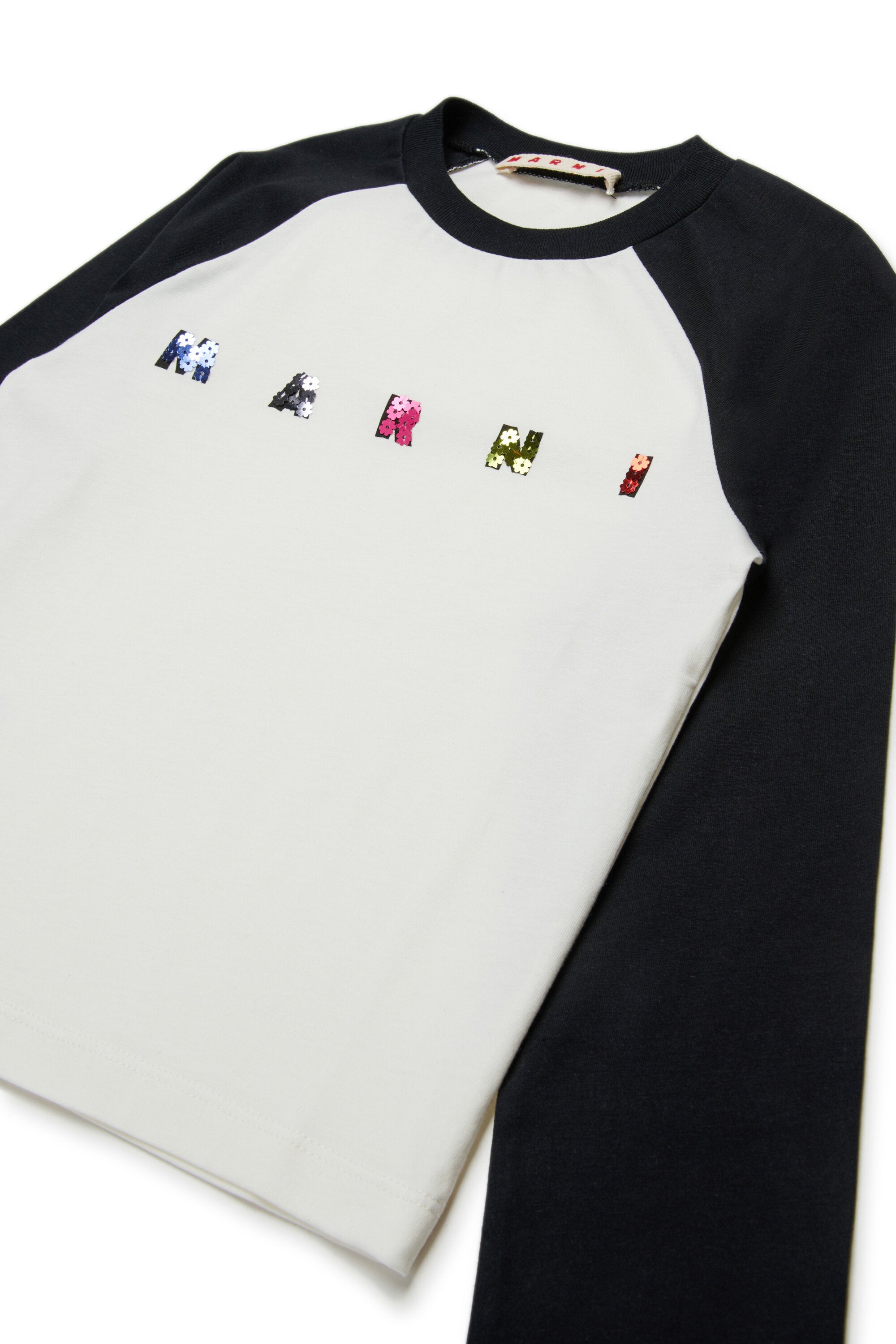 Long sleeves jersey T-shirt with Marni Sequins logo