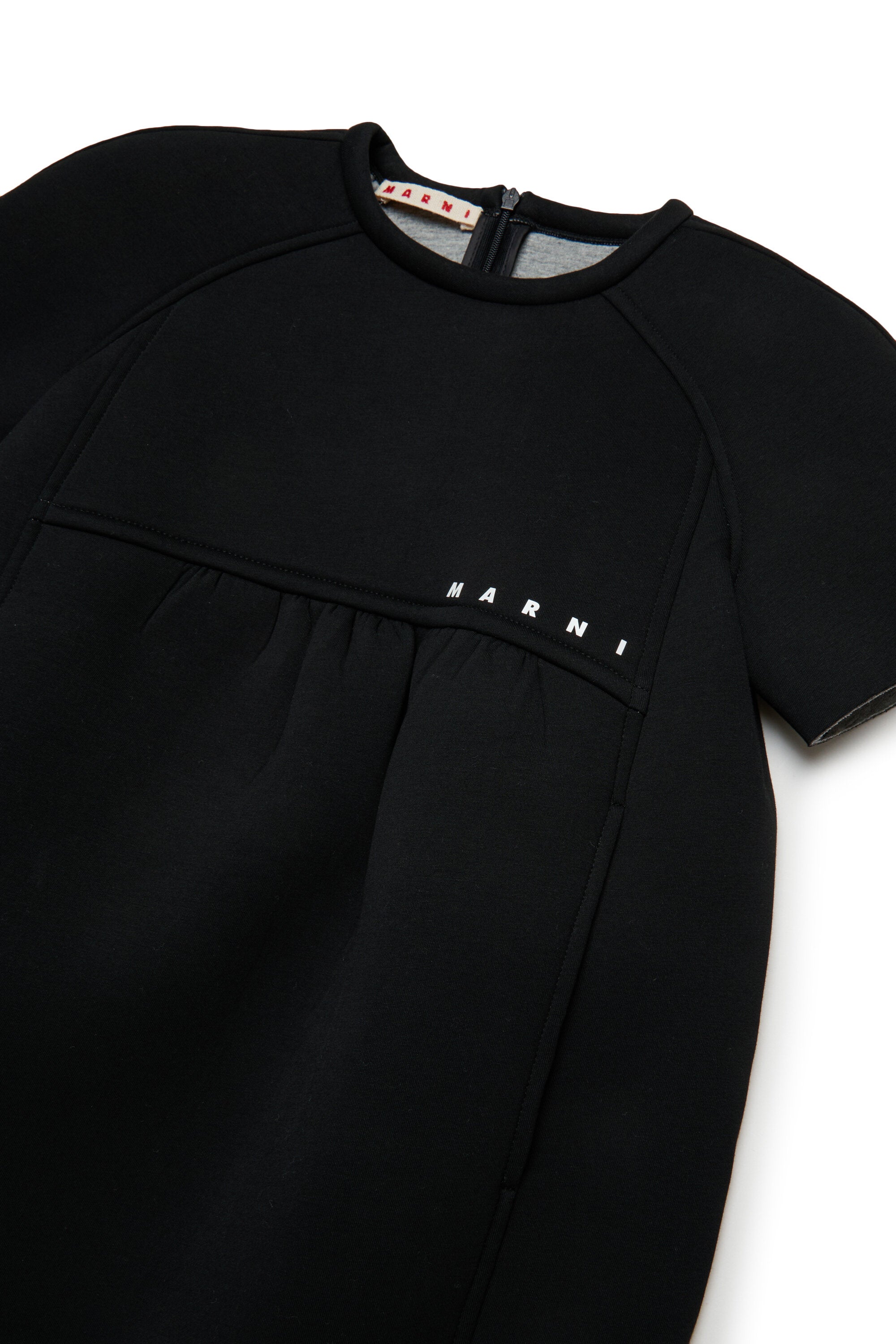 Neoprene egg-shape mini dress