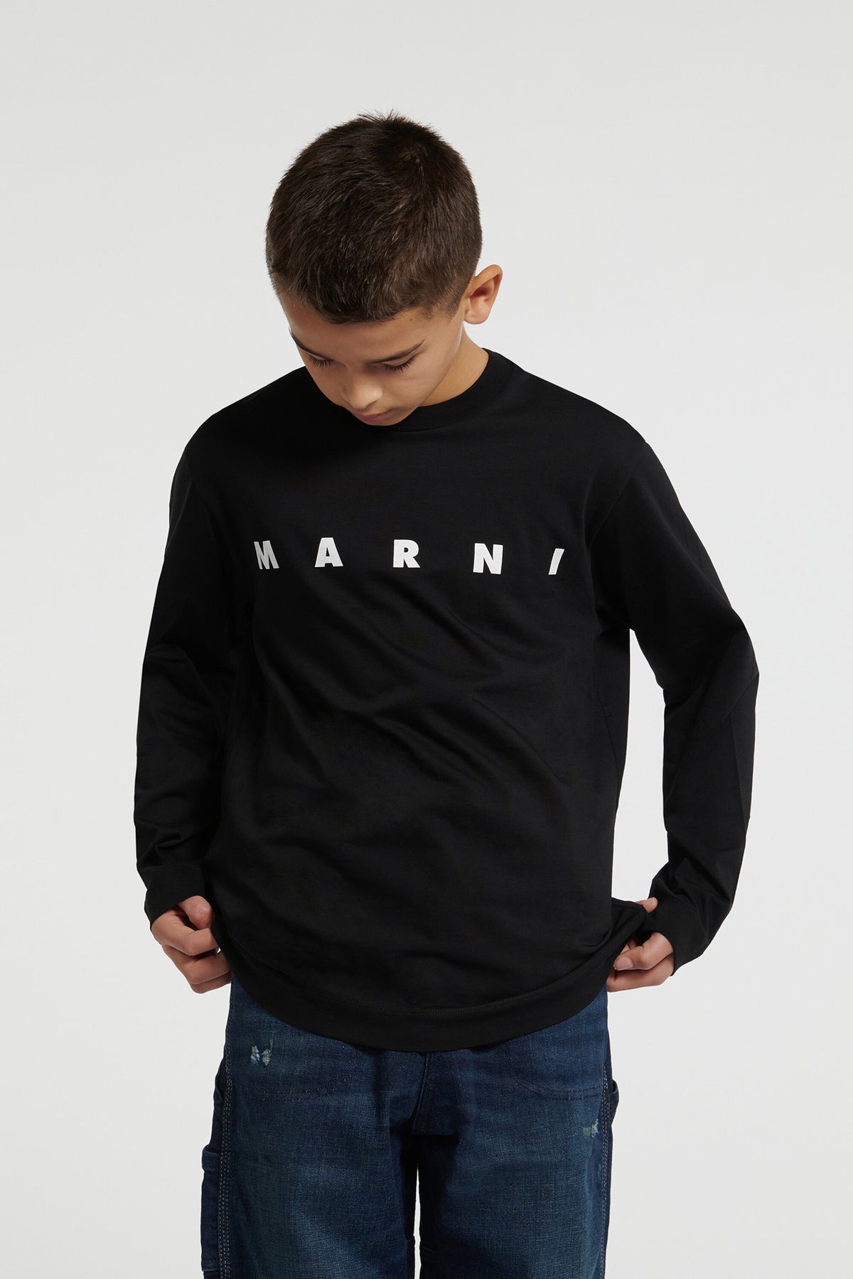 Long sleeves jersey T-shirt with Marni logo