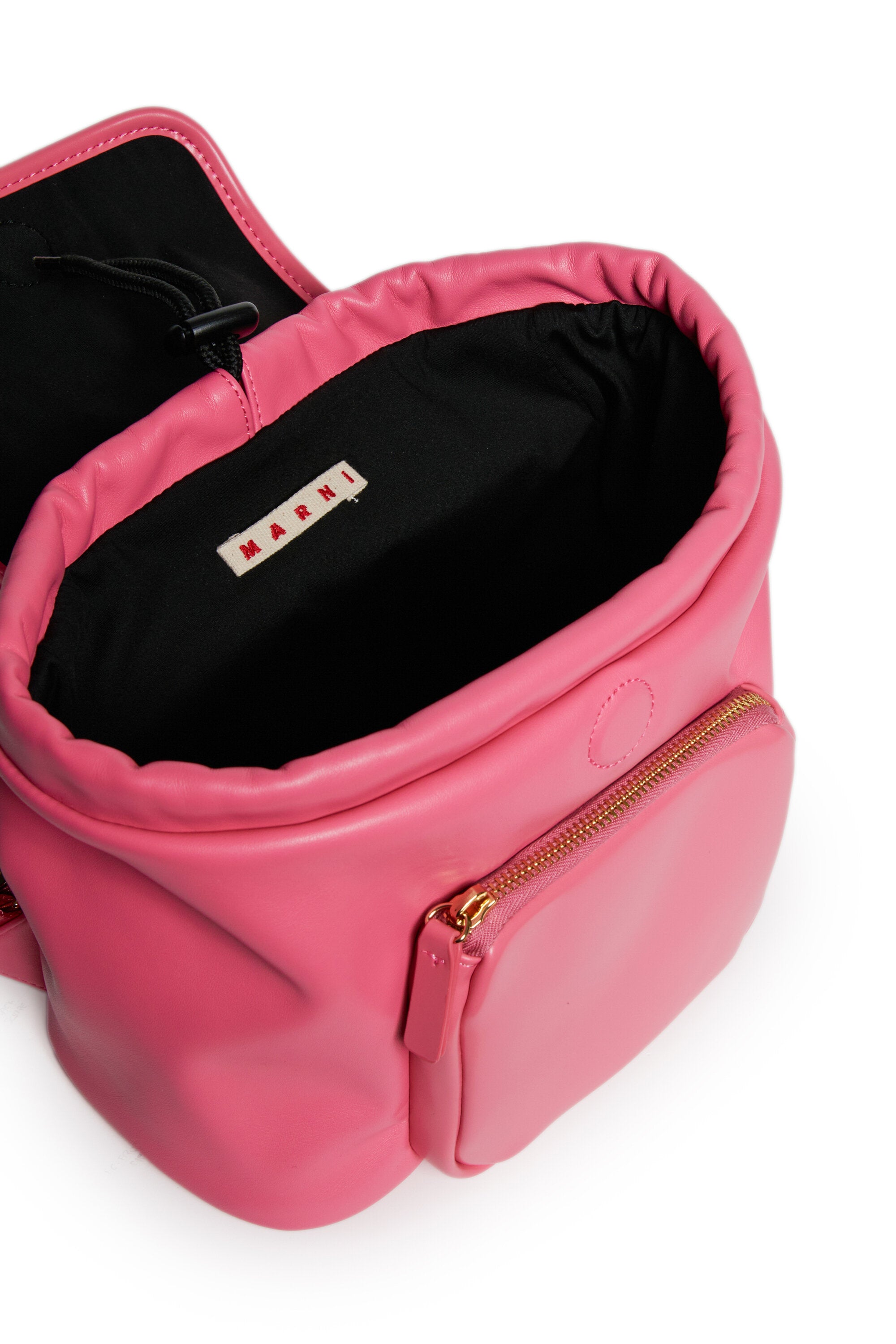 Coated fabric backpack with logo