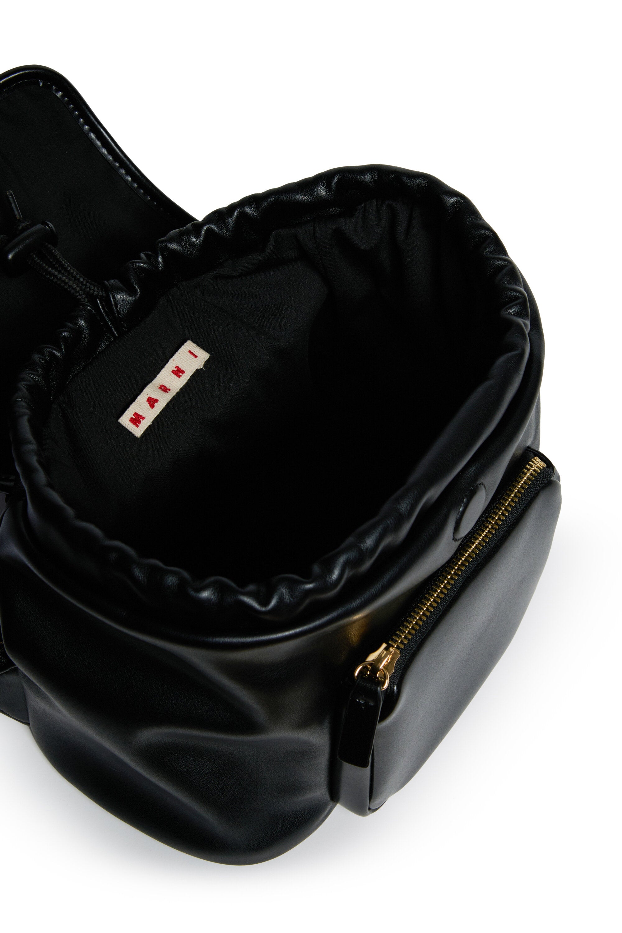 Coated fabric backpack with logo