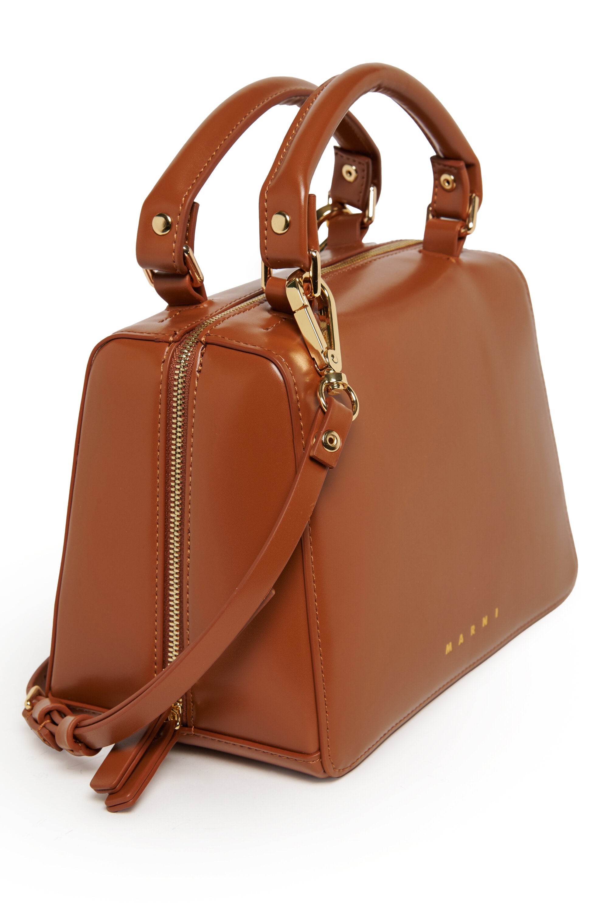 School Bag in coated fabric with shoulder strap