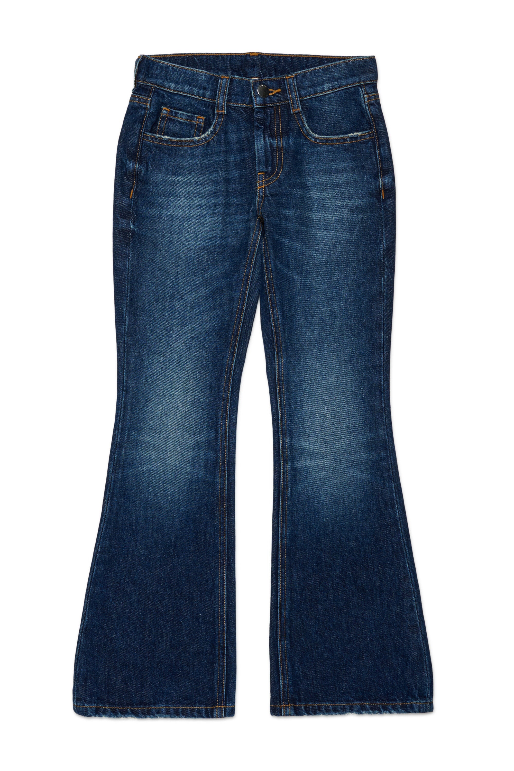 Dark blue shaded bootcut jeans