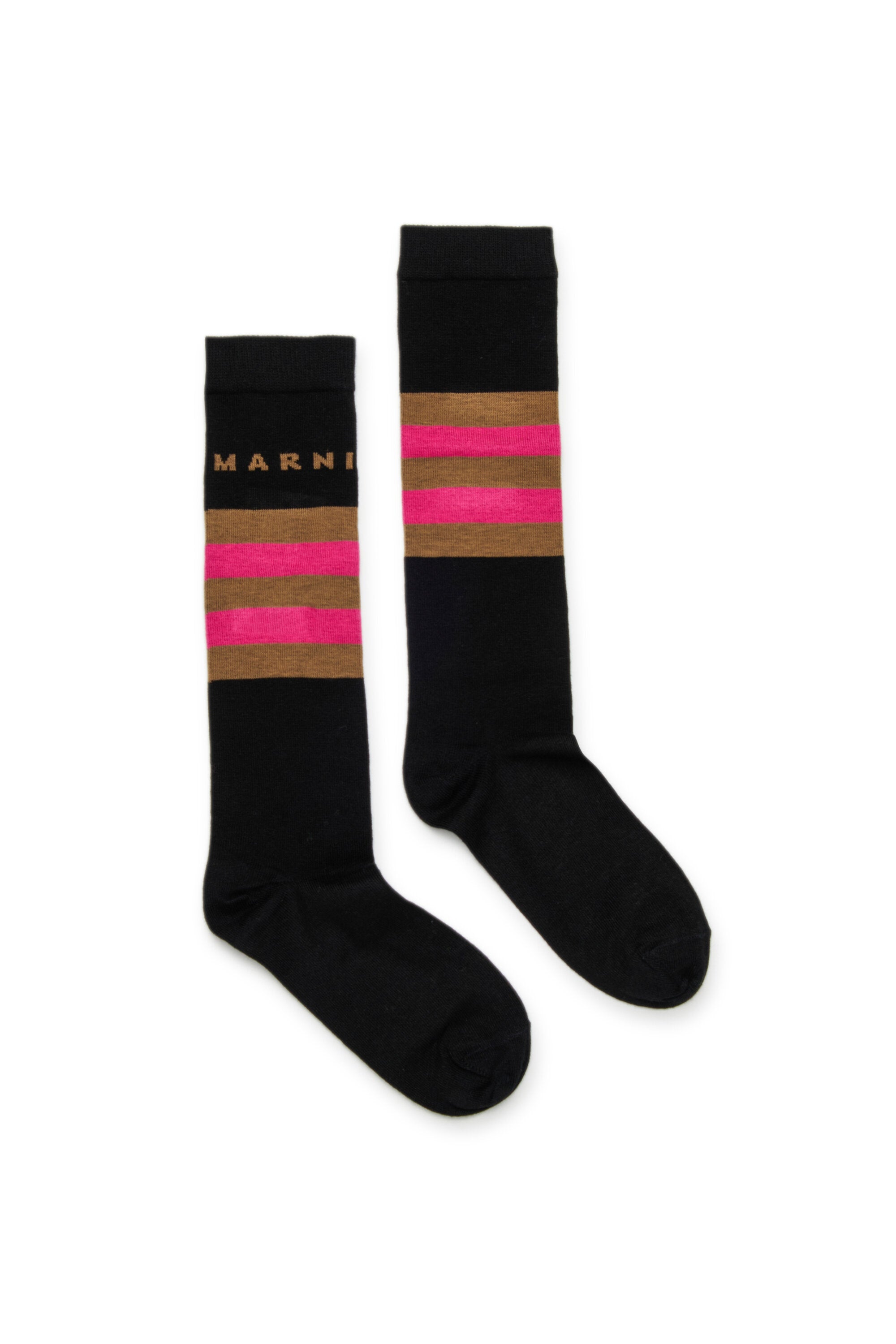 Cotton blend socks with stripes and logo