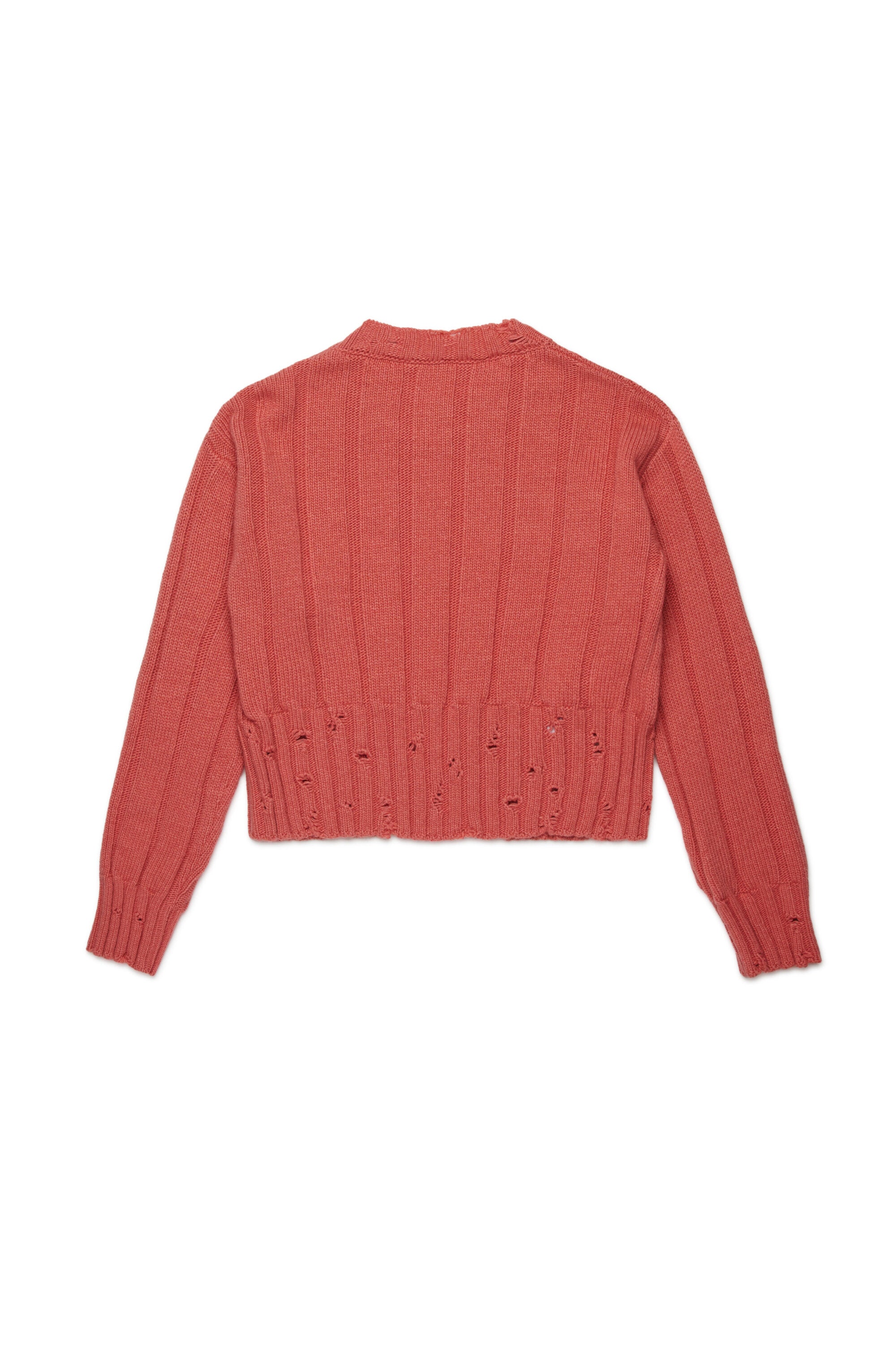 Cropped wool-blend pullover with breaks