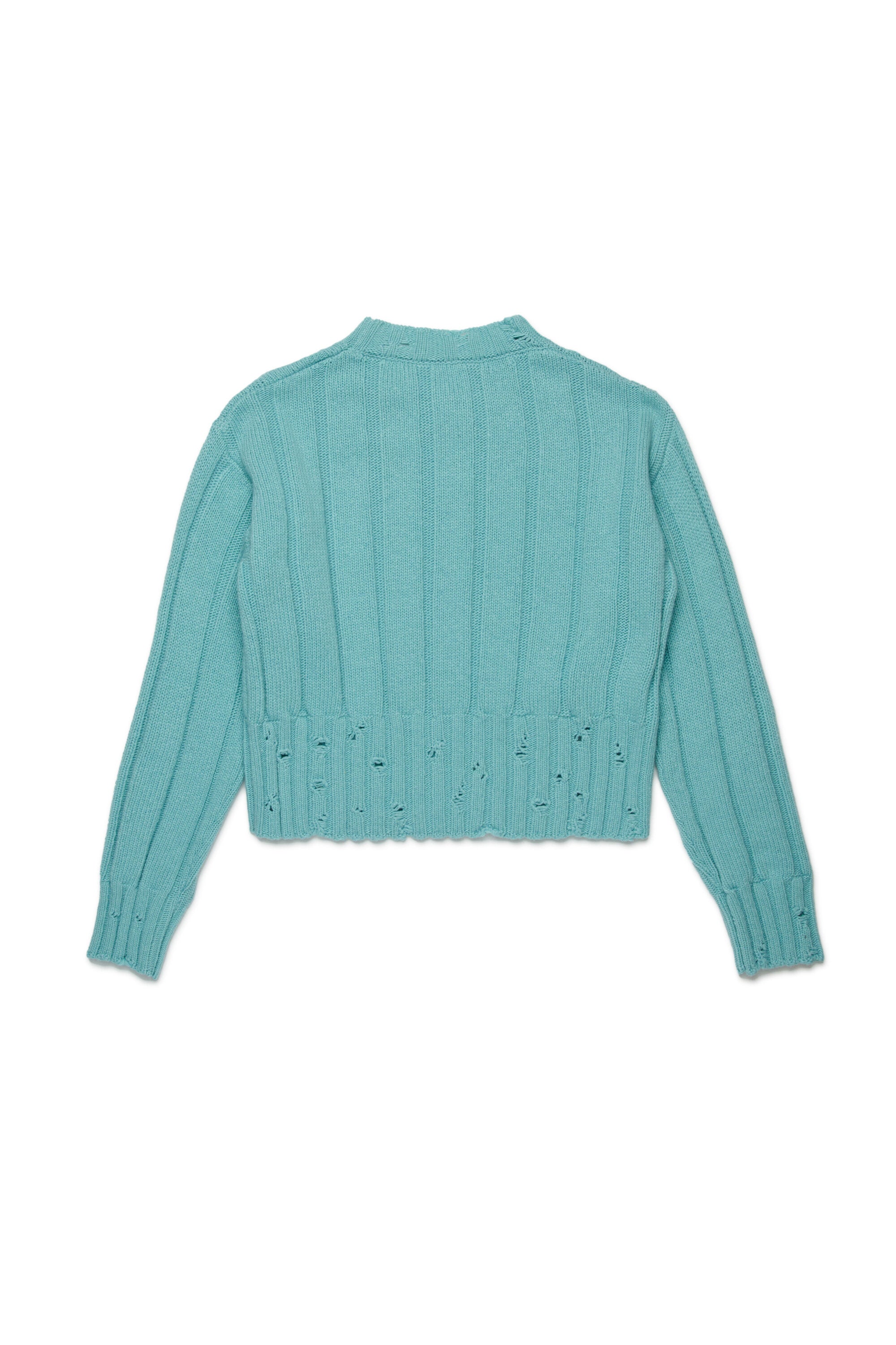 Cropped wool-blend pullover with breaks