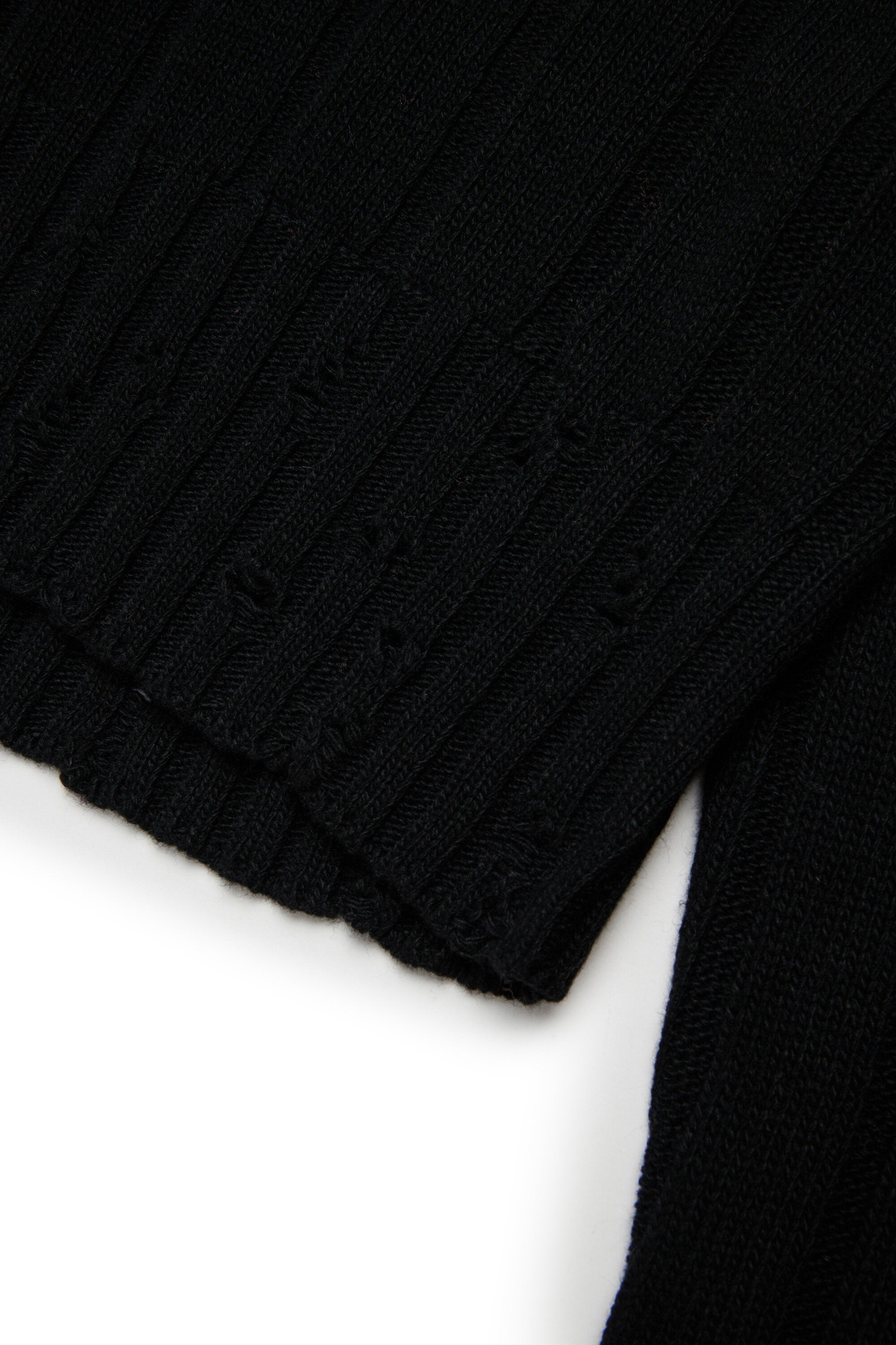 Cropped wool-blend pullover with breaks