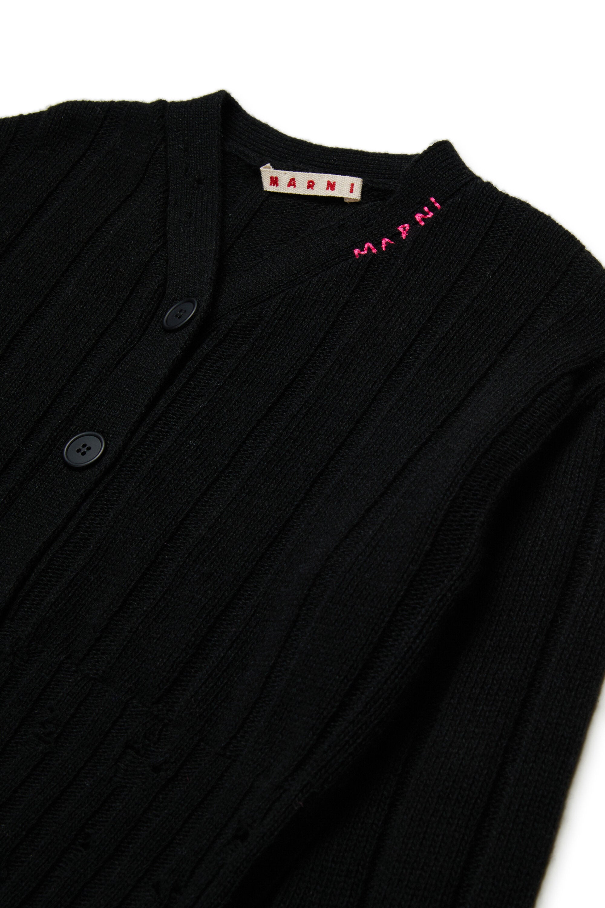 Wool-blend cardigan with breaks