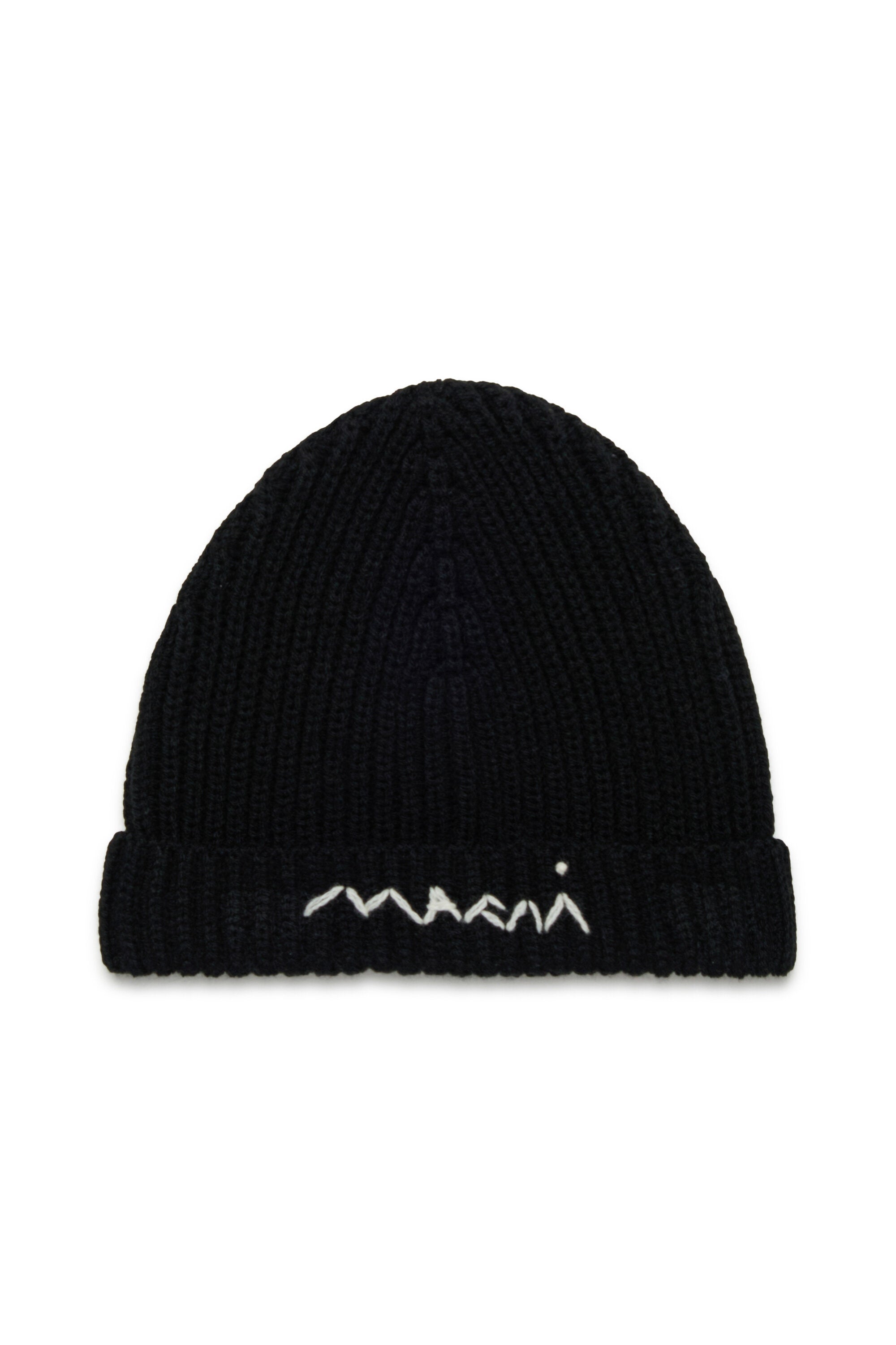 Wool-blend knit beanie