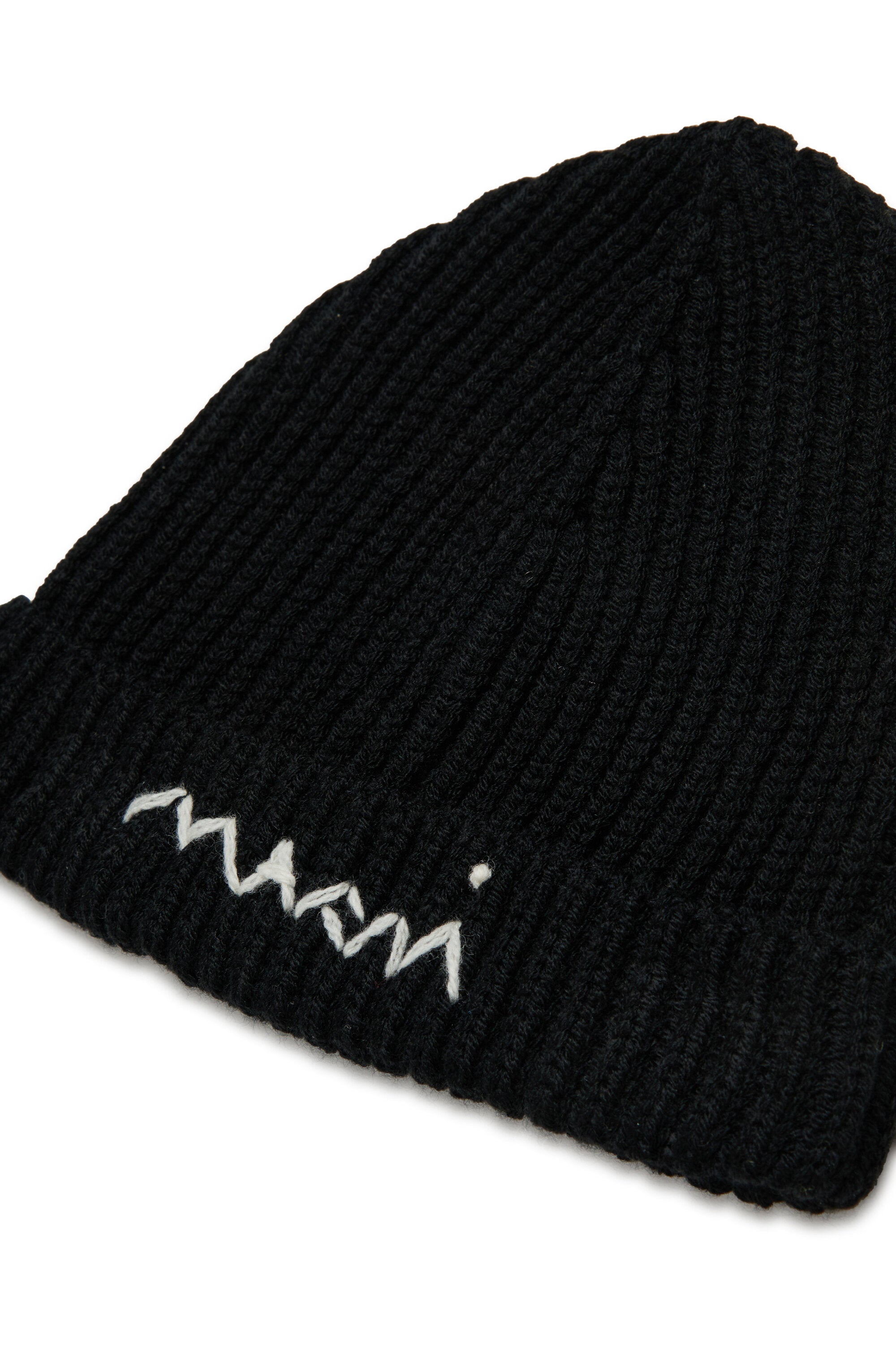 Wool-blend knit beanie