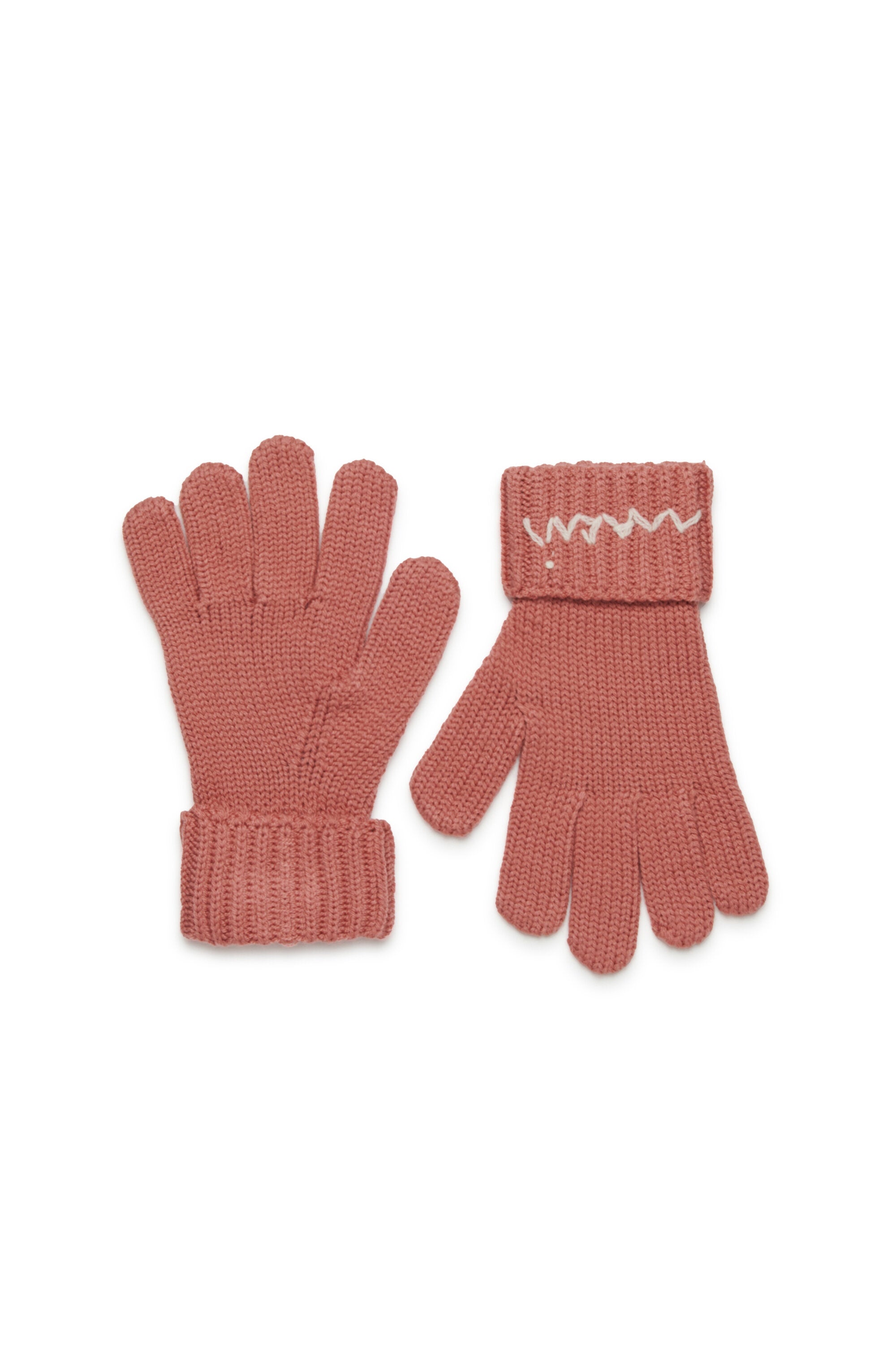 Wool-blend knit gloves with logo
